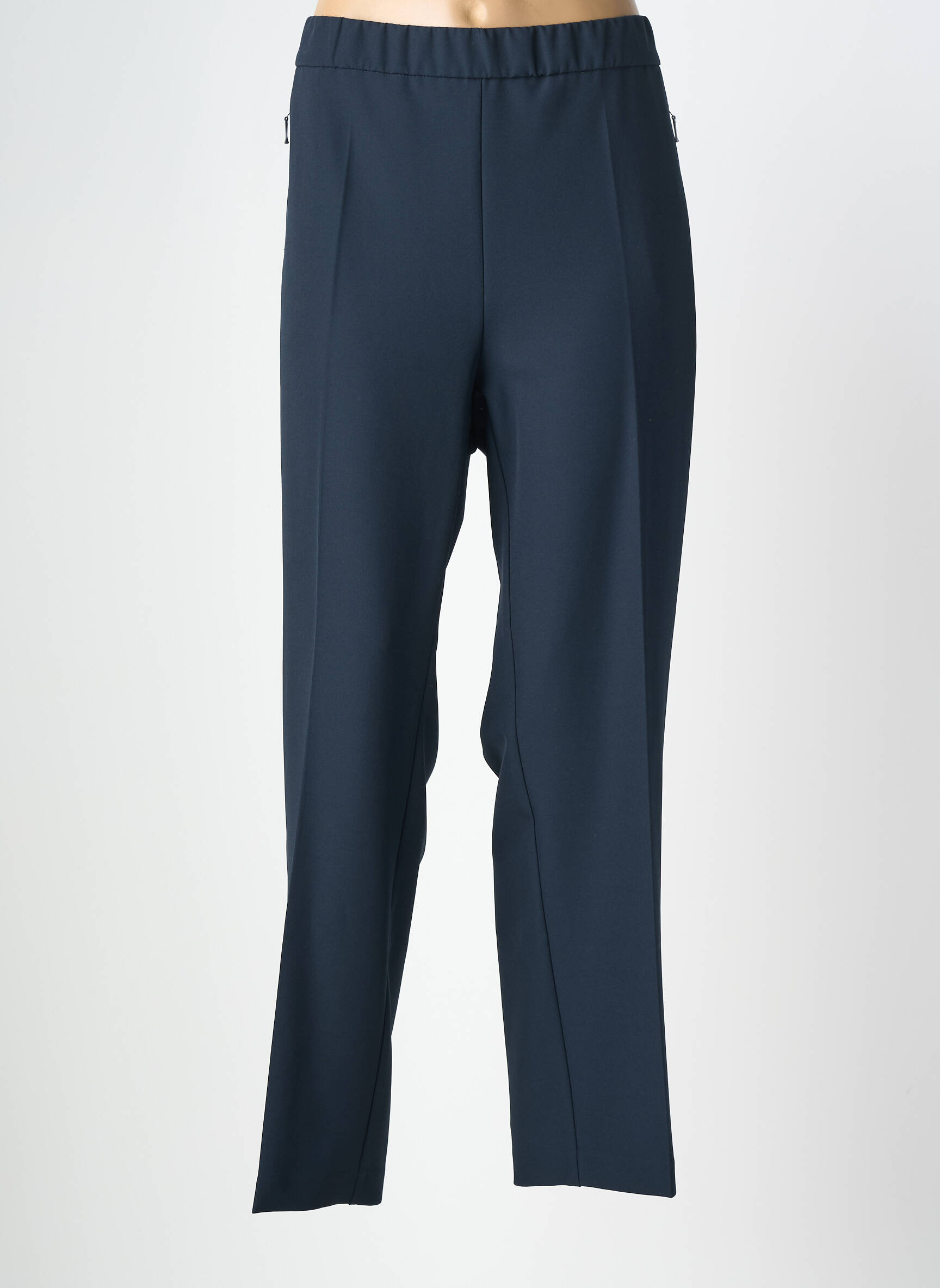 Pantalon droit stretch taille normale bleu ANNA MONTANA femme