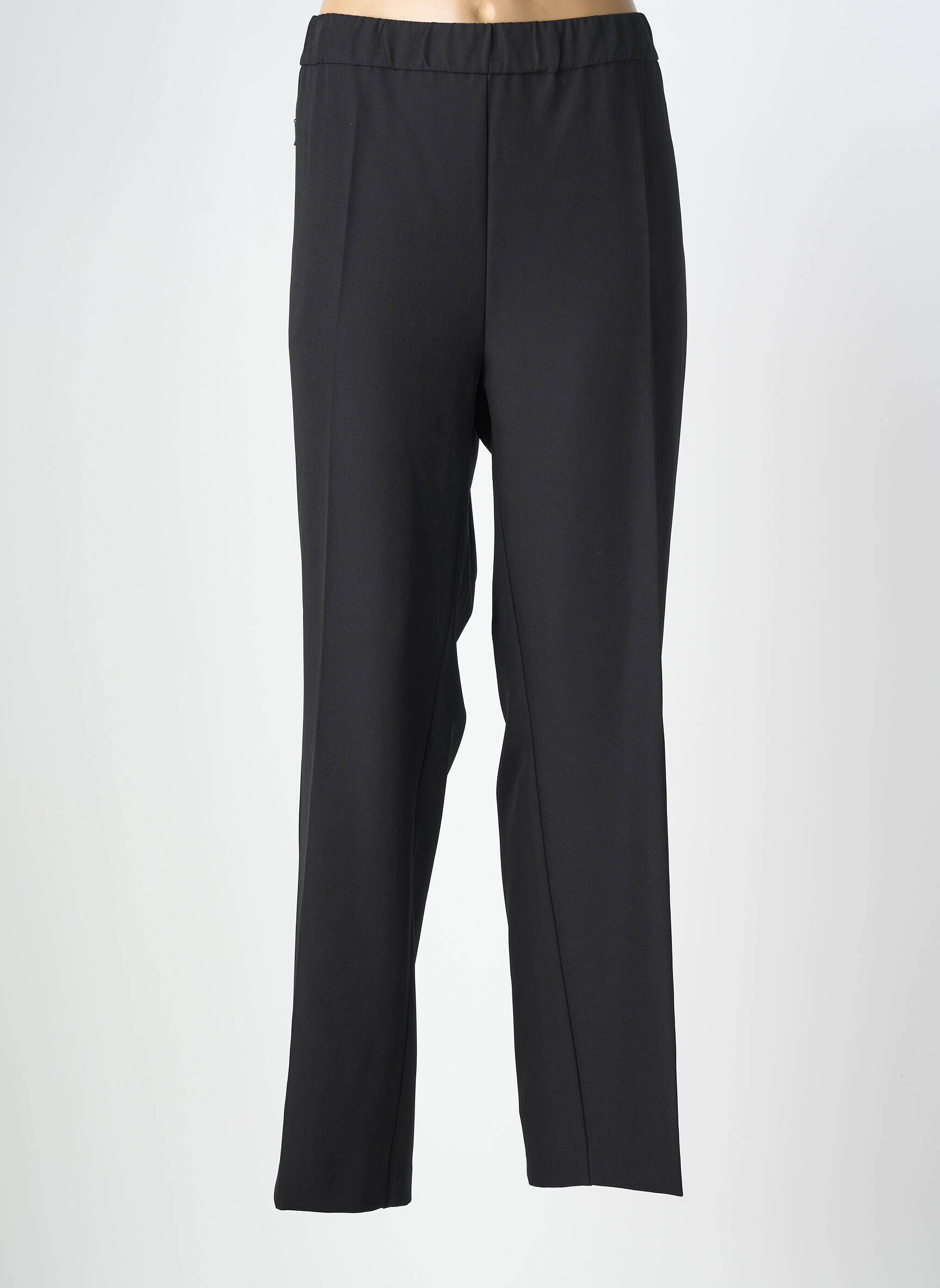 Pantalon droit stretch taille normale noir ANNA MONTANA femme