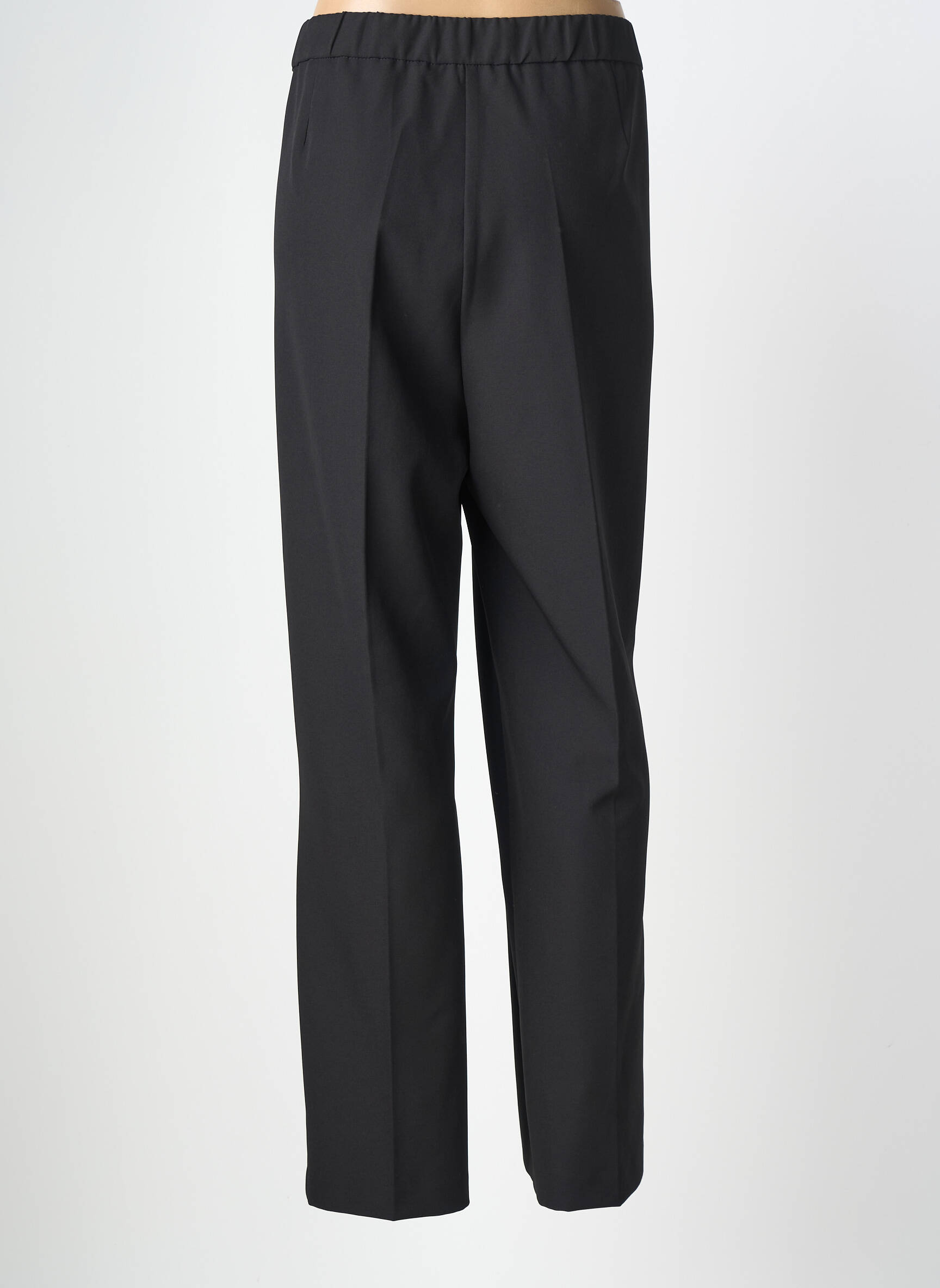 Pantalon droit stretch taille normale noir ANNA MONTANA femme