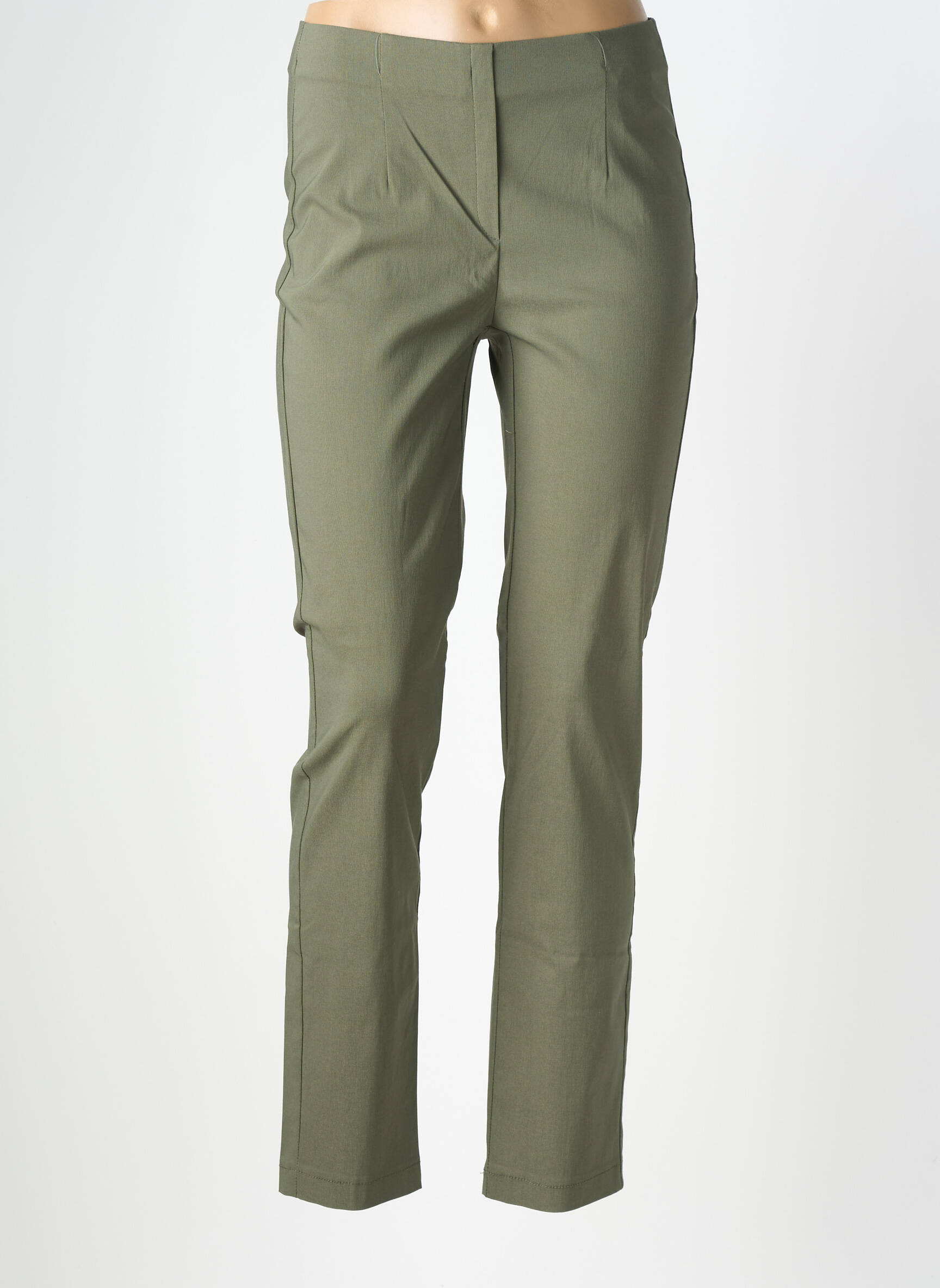 Pantalon slim taille haute taille haute vert ANNA MONTANA femme