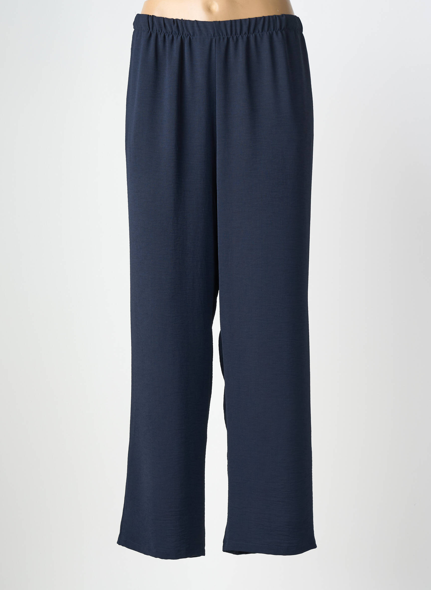 Pantalon droit tissage crêpe taille normale bleu AZAY femme