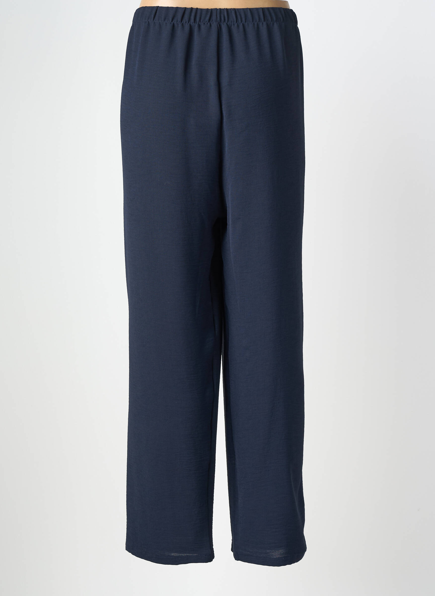 Pantalon droit tissage crêpe taille normale bleu AZAY femme