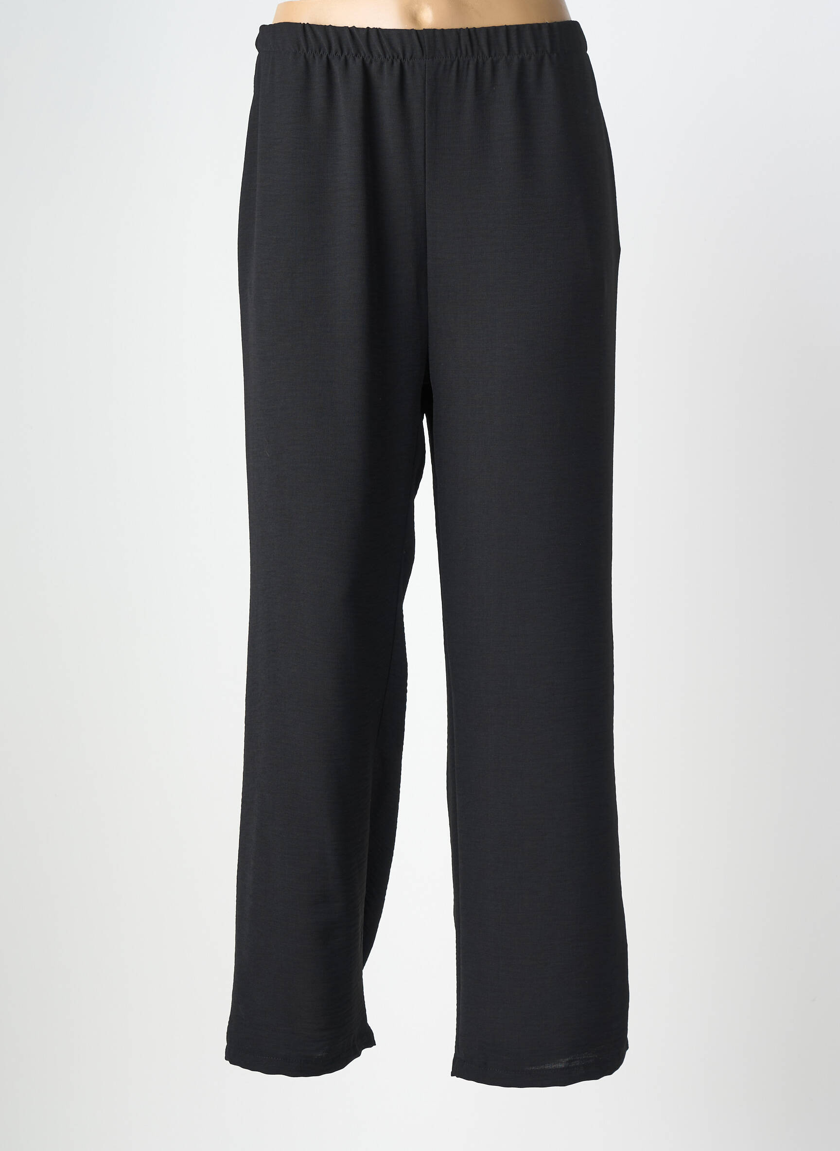 Pantalon droit tissage crêpe taille normale noir AZAY femme