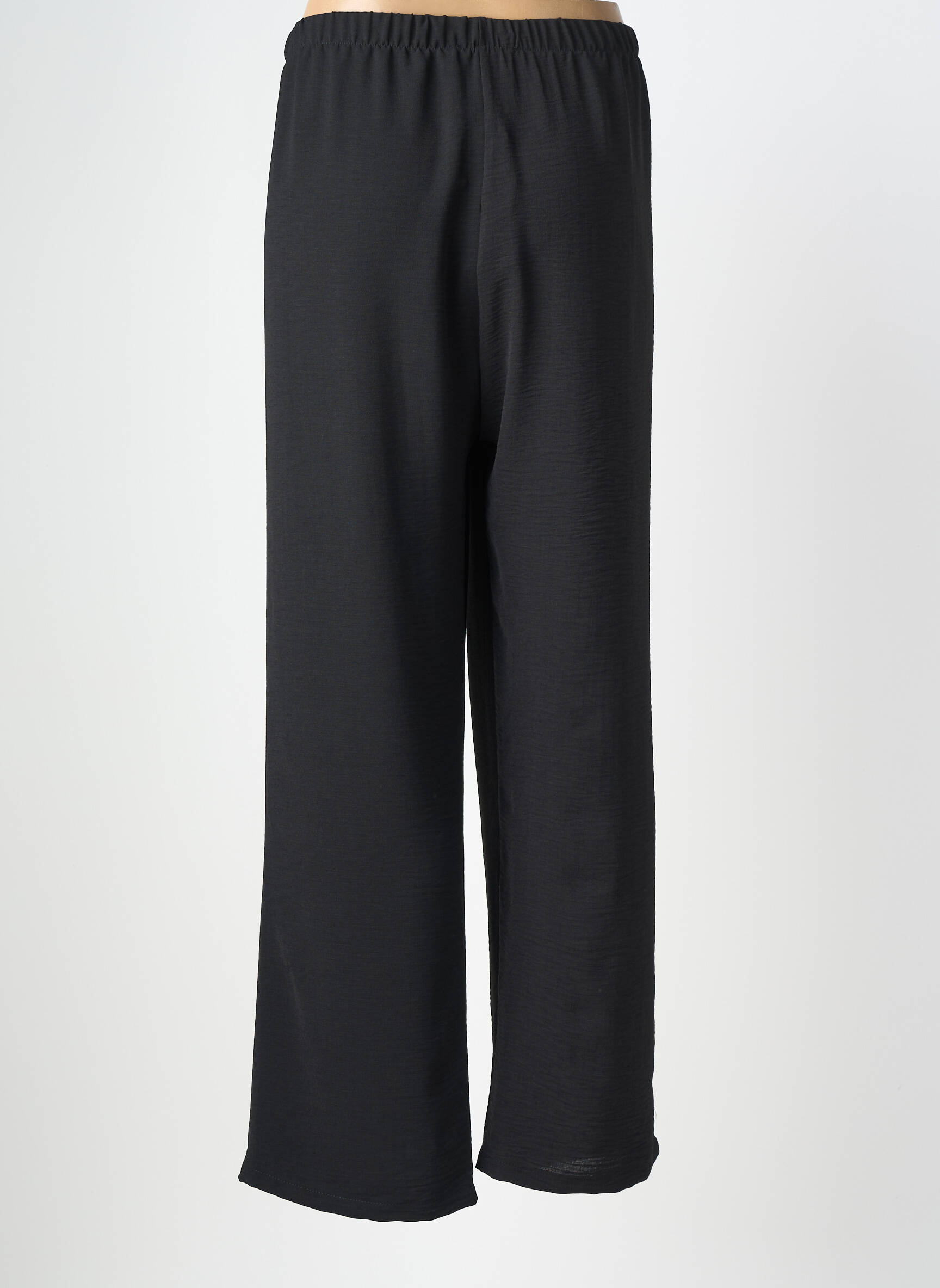 Pantalon droit tissage crêpe taille normale noir AZAY femme