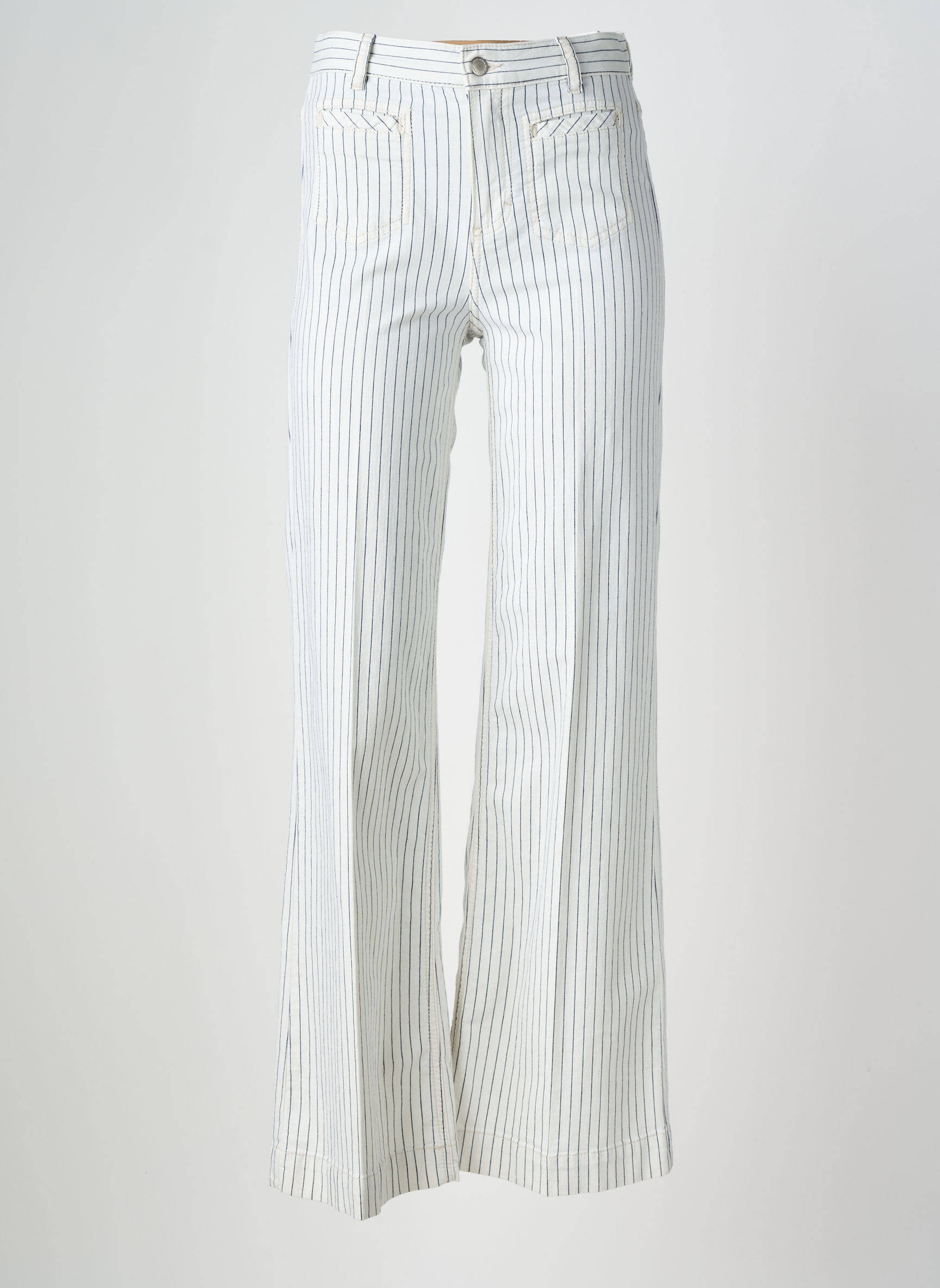 Jean coupe flare stretch taille haute bleu ANNA MONTANA femme