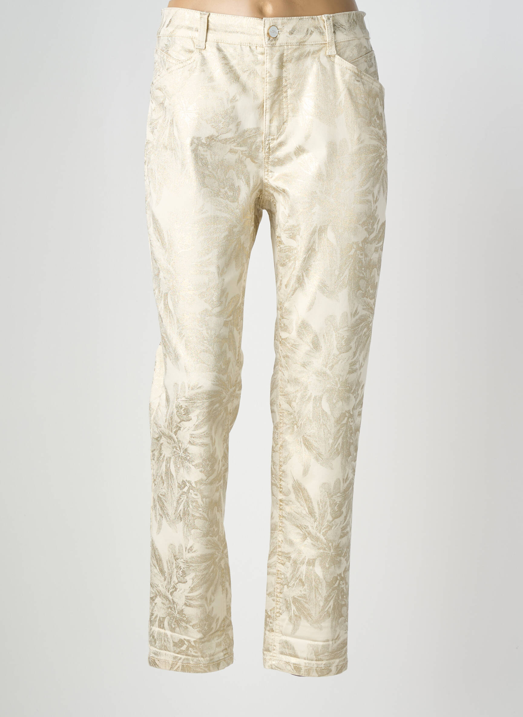 Pantalon slim stretch taille normale or ANNA MONTANA femme