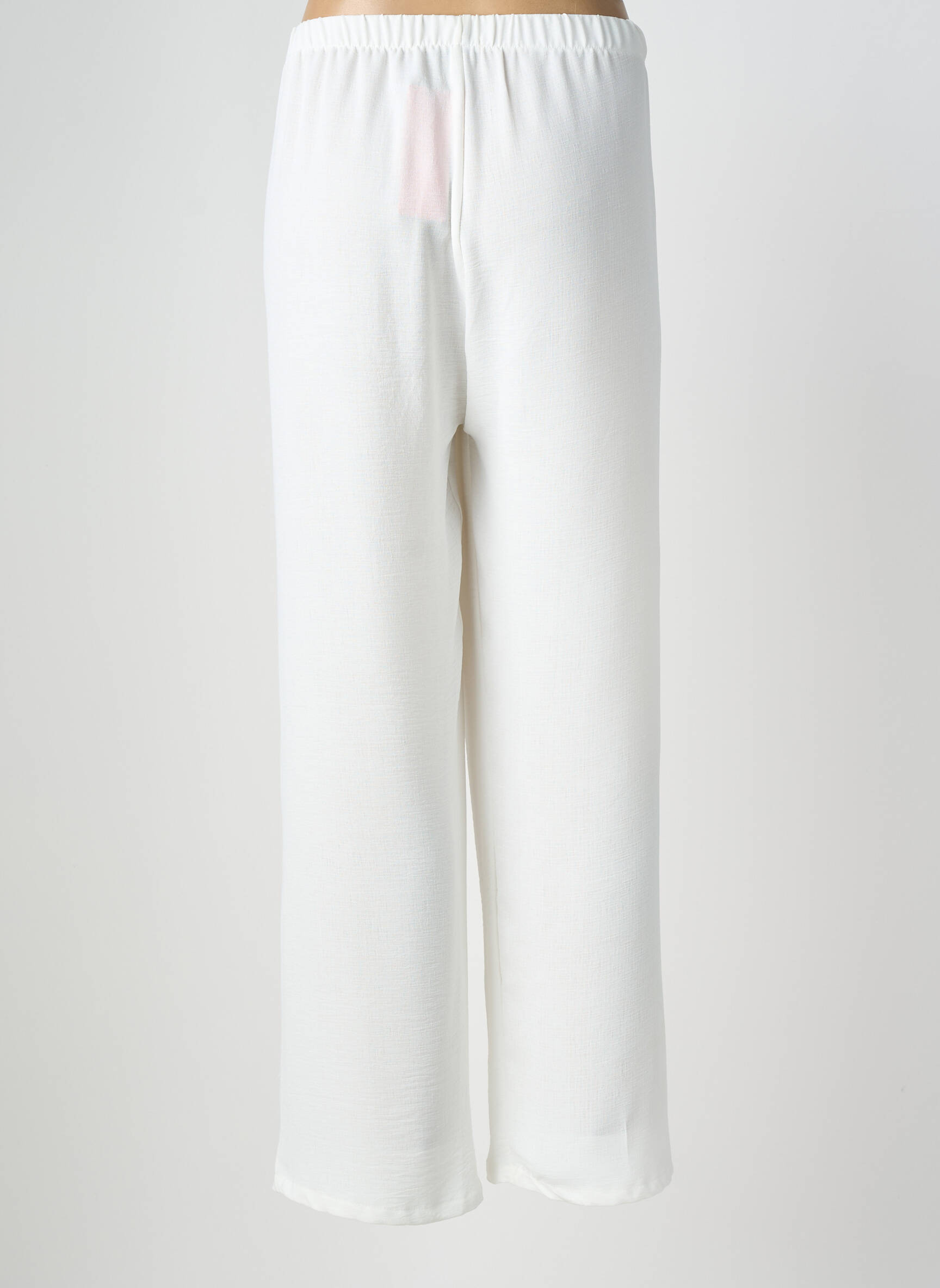 Pantalon droit tissage crêpe taille normale blanc AZAY femme