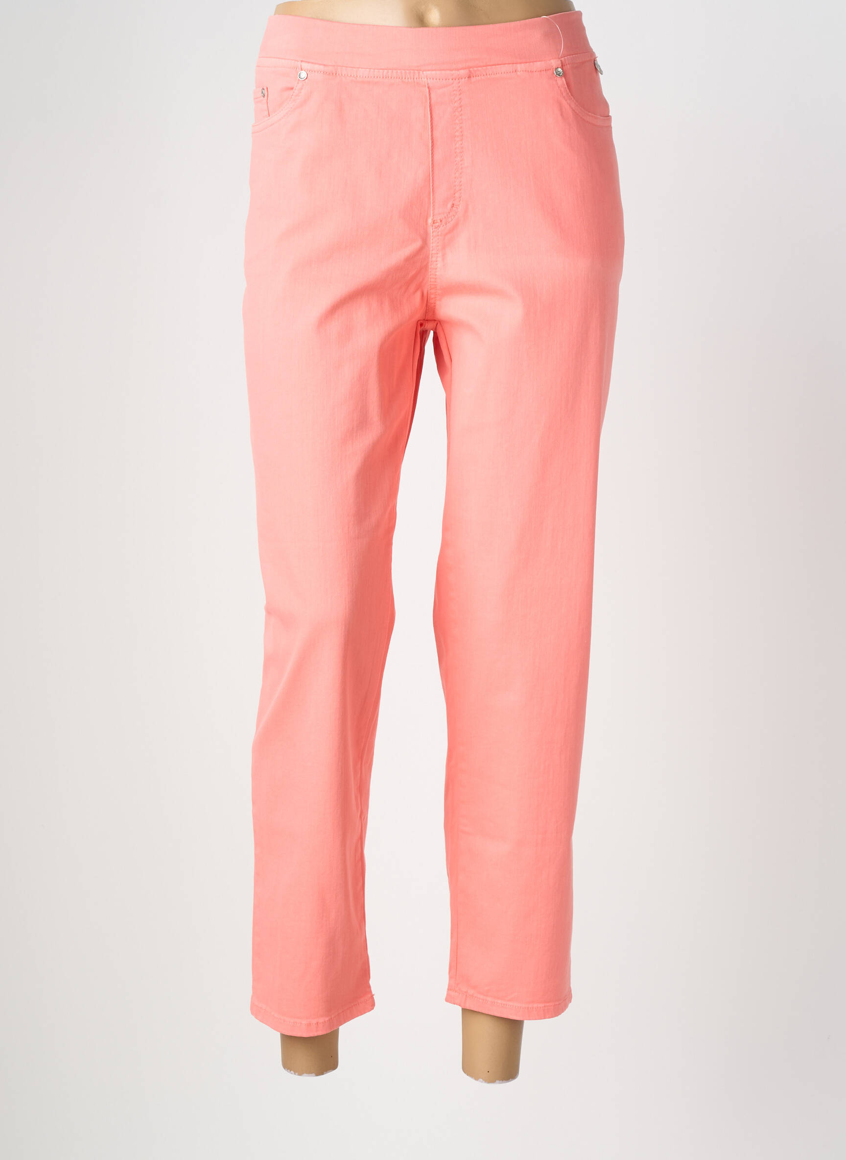 Pantalon 7/8 stretch taille normale rose ANNA MONTANA femme