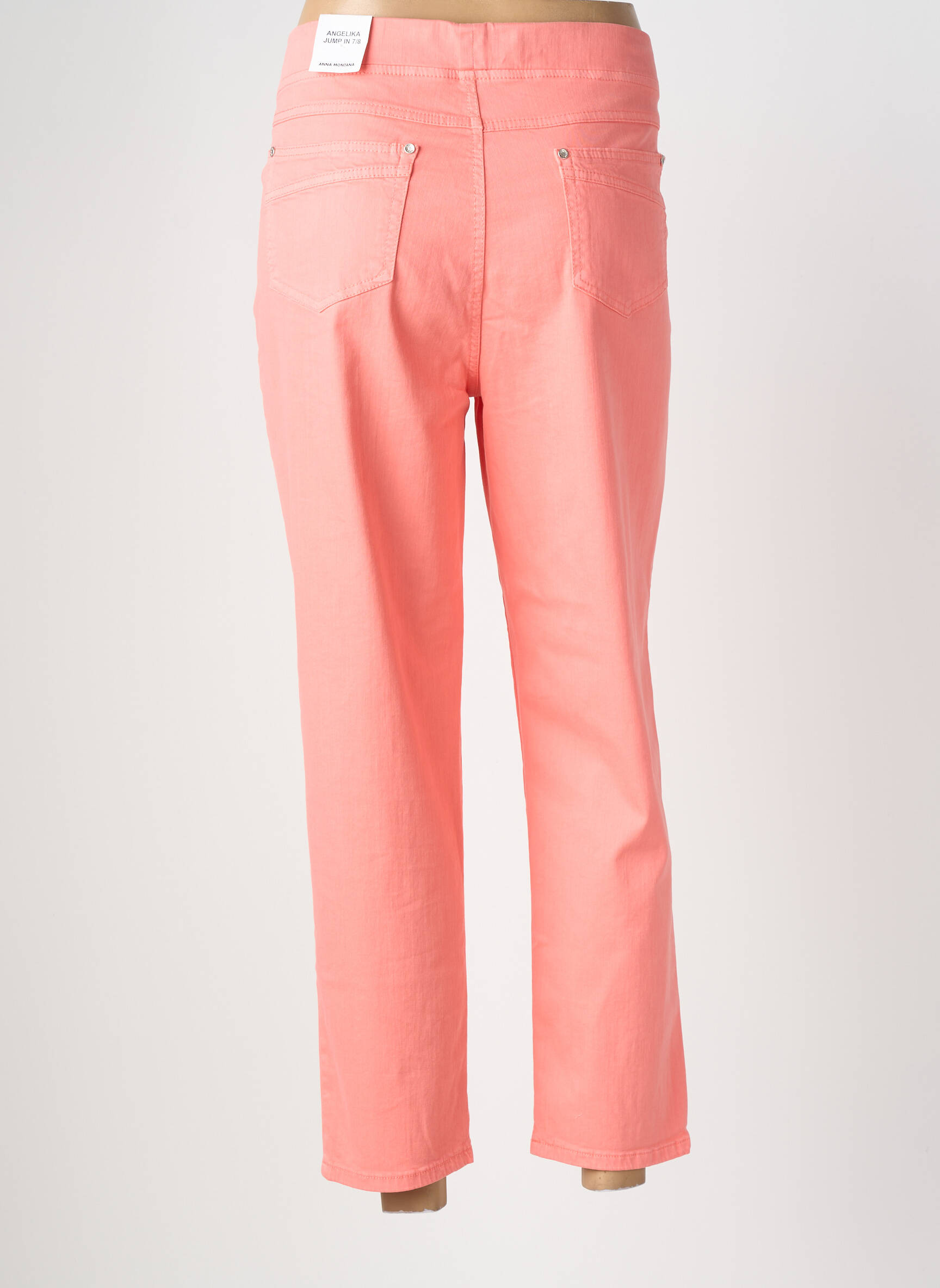 Pantalon 7/8 stretch taille normale rose ANNA MONTANA femme