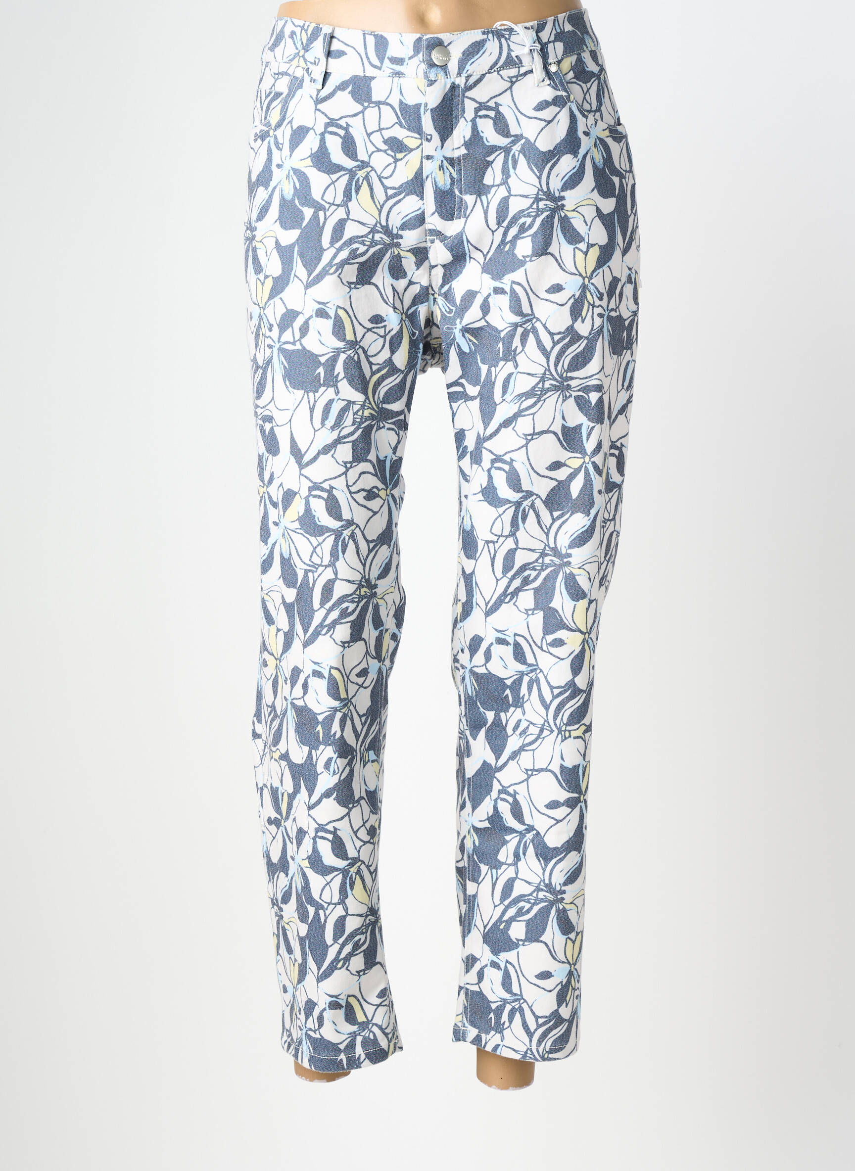 Pantalon slim tissage popeline taille normale gris ANNA MONTANA femme