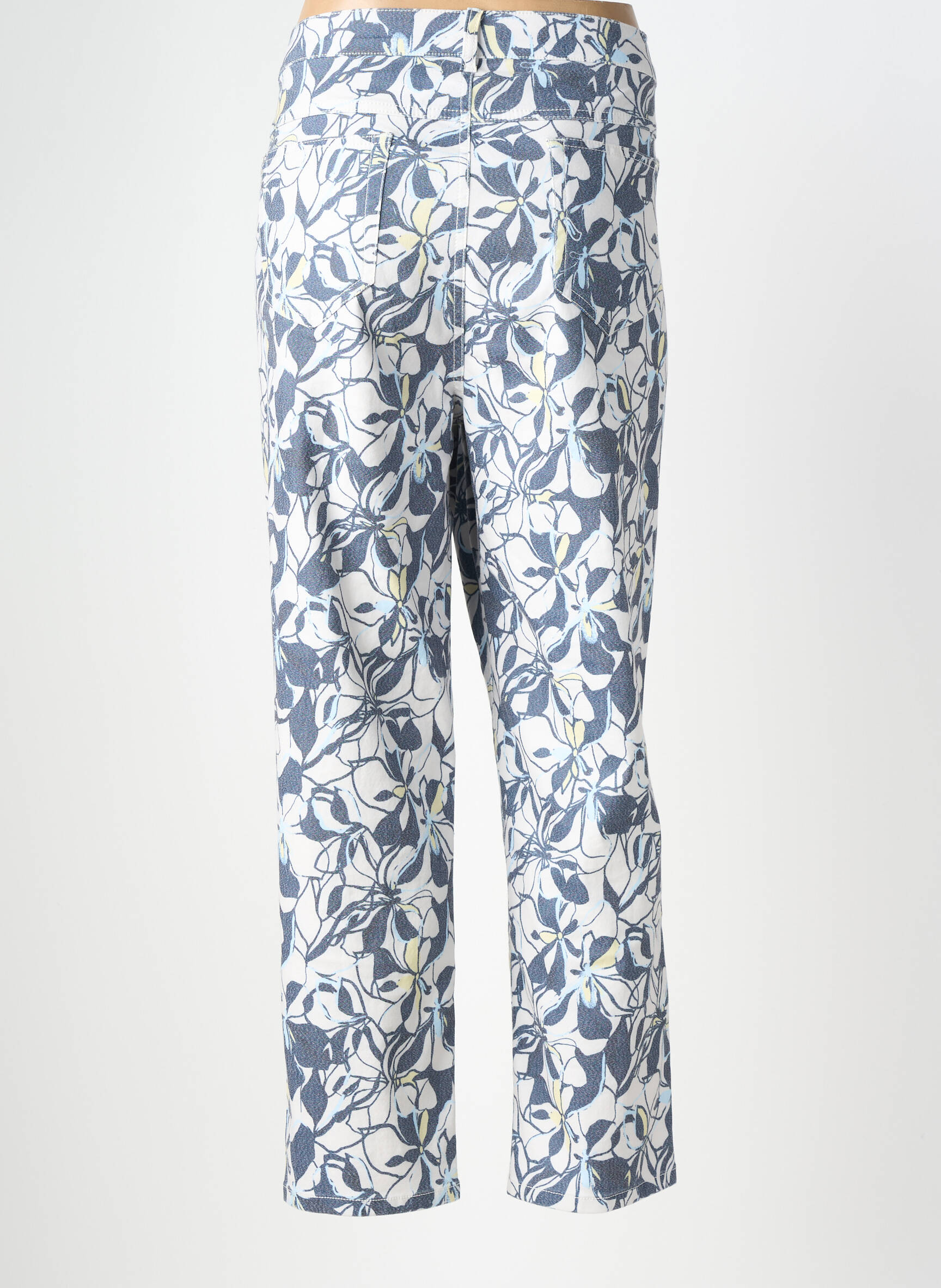 Pantalon slim tissage popeline taille normale gris ANNA MONTANA femme