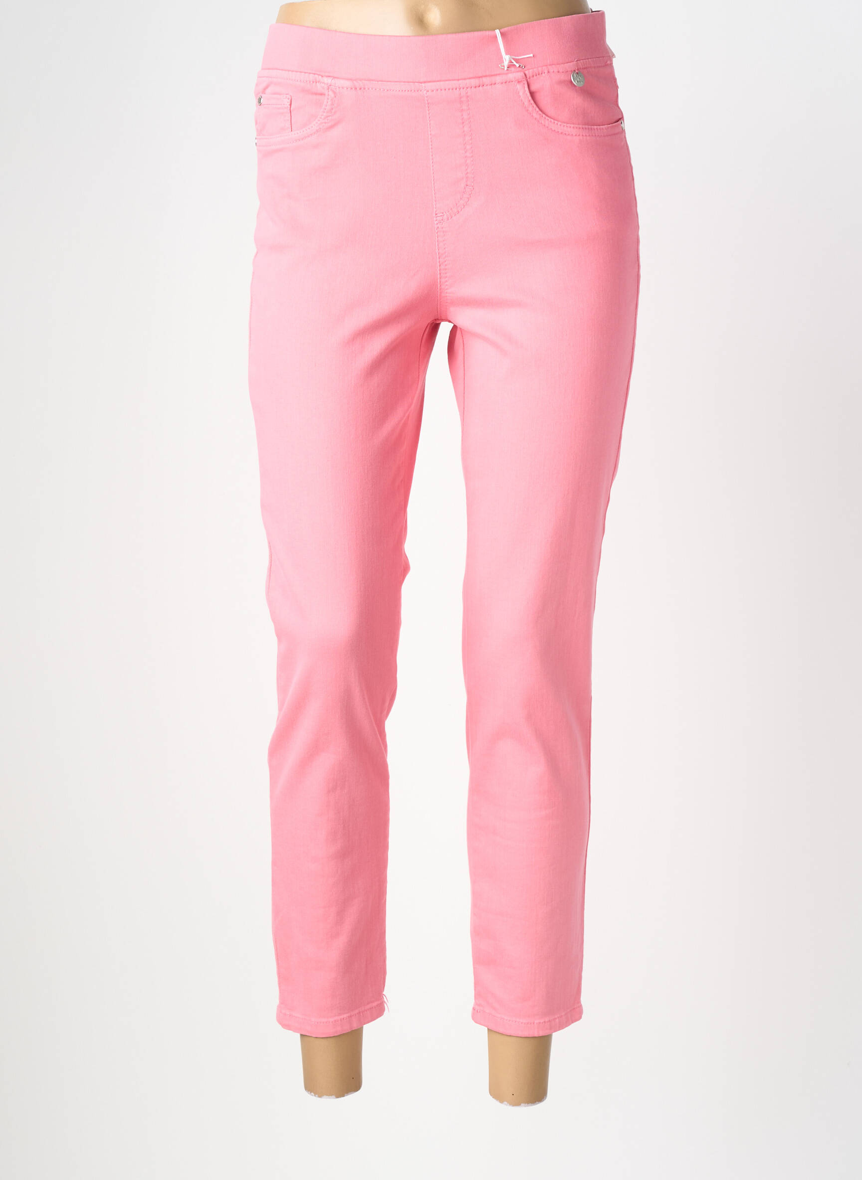 Pantalon 7/8 stretch taille normale rose ANNA MONTANA femme