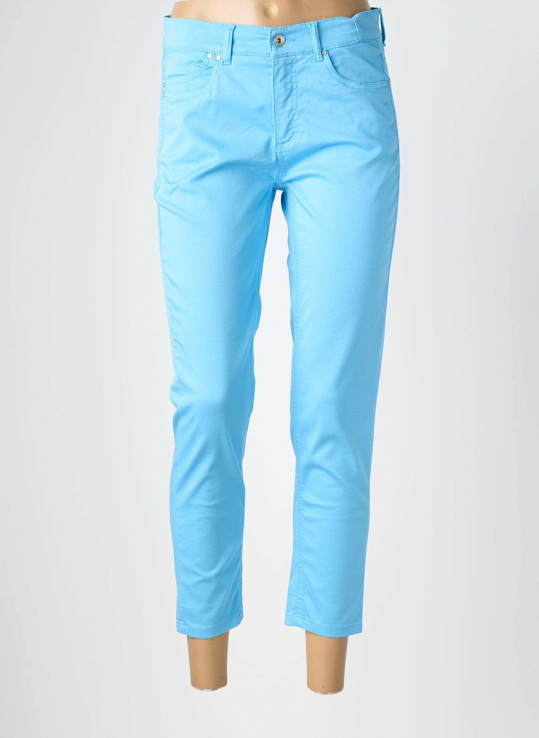 Pantalon 7/8 stretch taille normale bleu ANNA MONTANA femme
