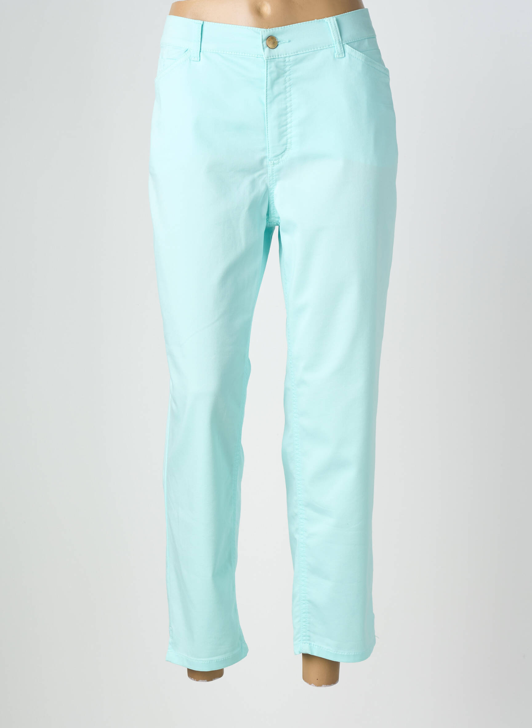 Pantalon 7/8 stretch taille normale bleu ANNA MONTANA femme