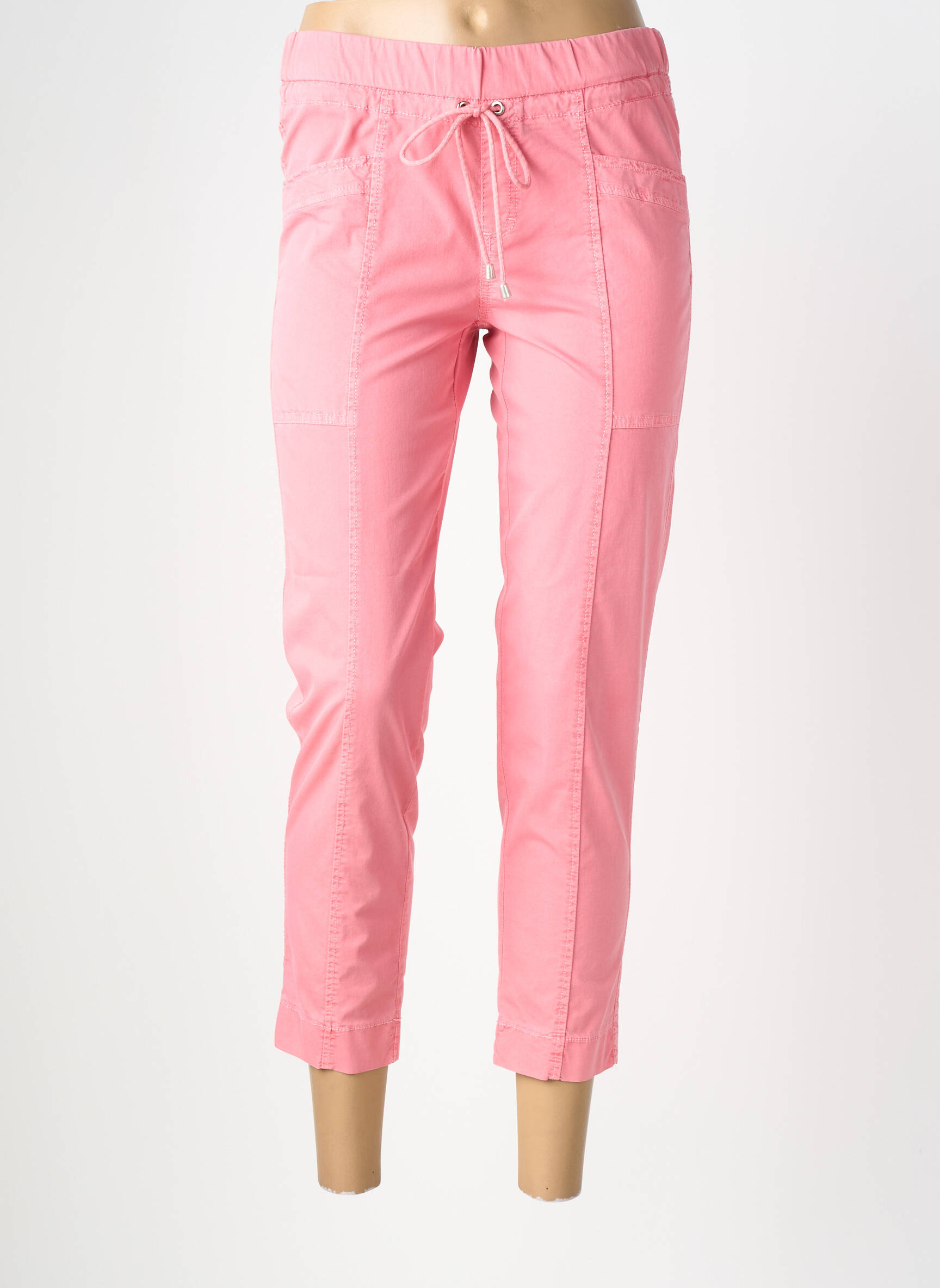 Pantacourt taille élastique taille normale rose ANNA MONTANA femme