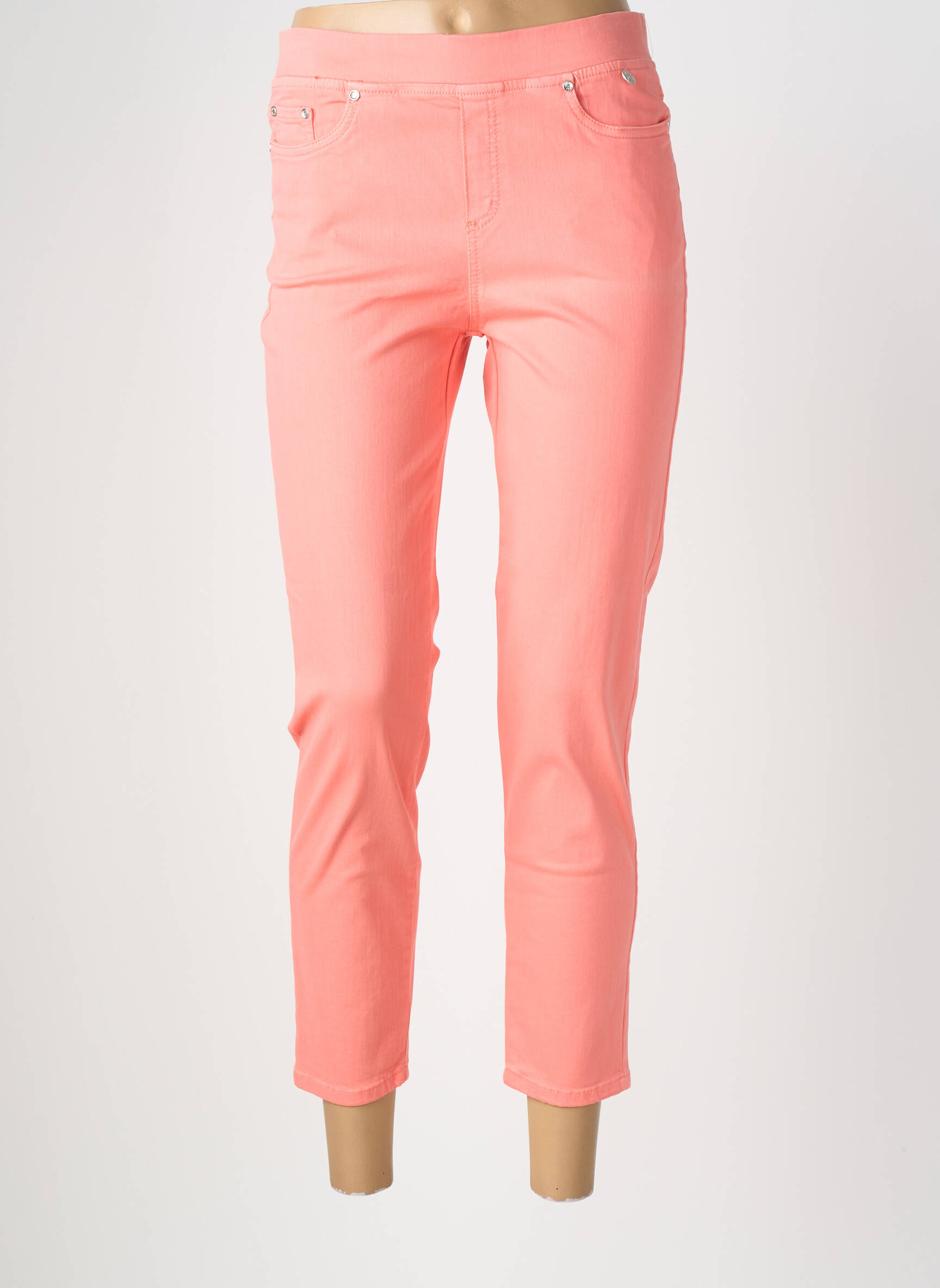 Pantalon 7/8 stretch taille normale orange ANNA MONTANA femme