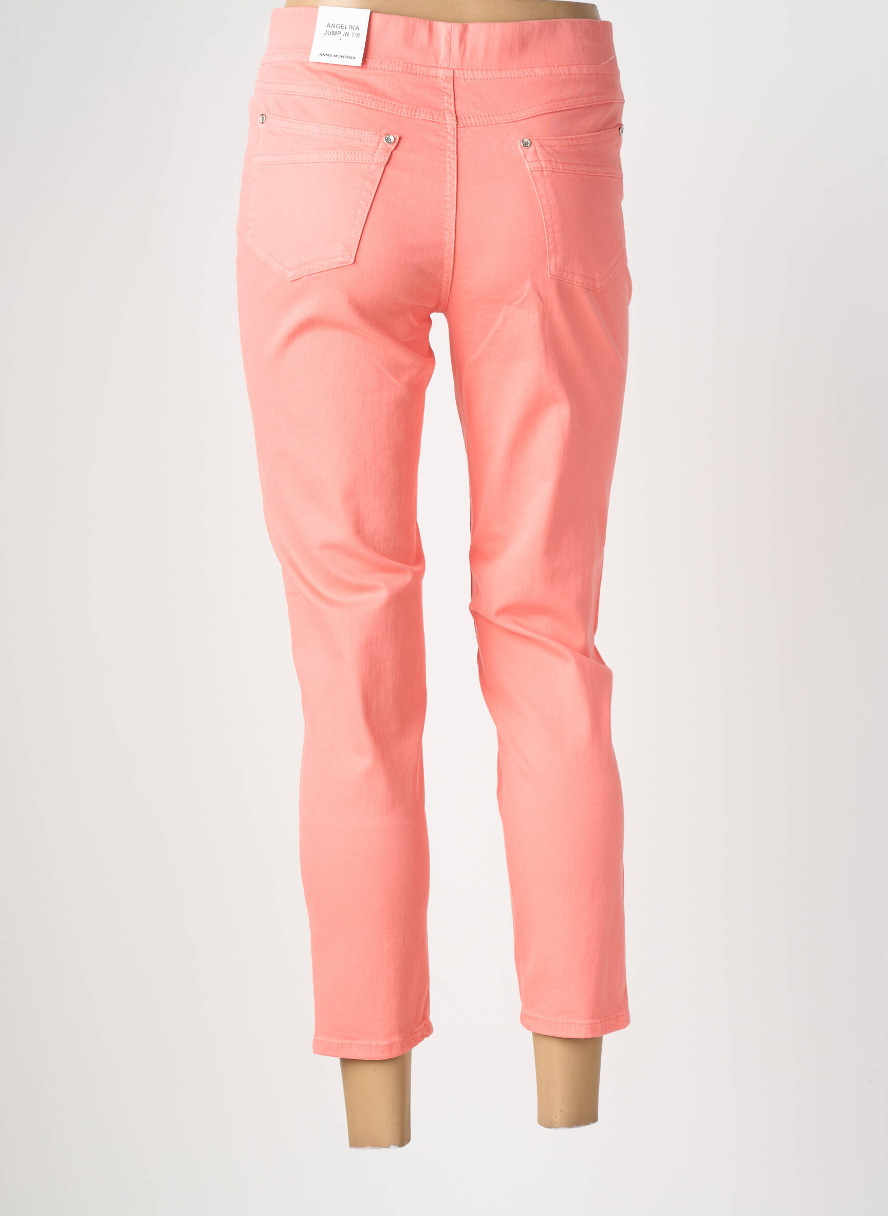 Pantalon 7/8 stretch taille normale orange ANNA MONTANA femme
