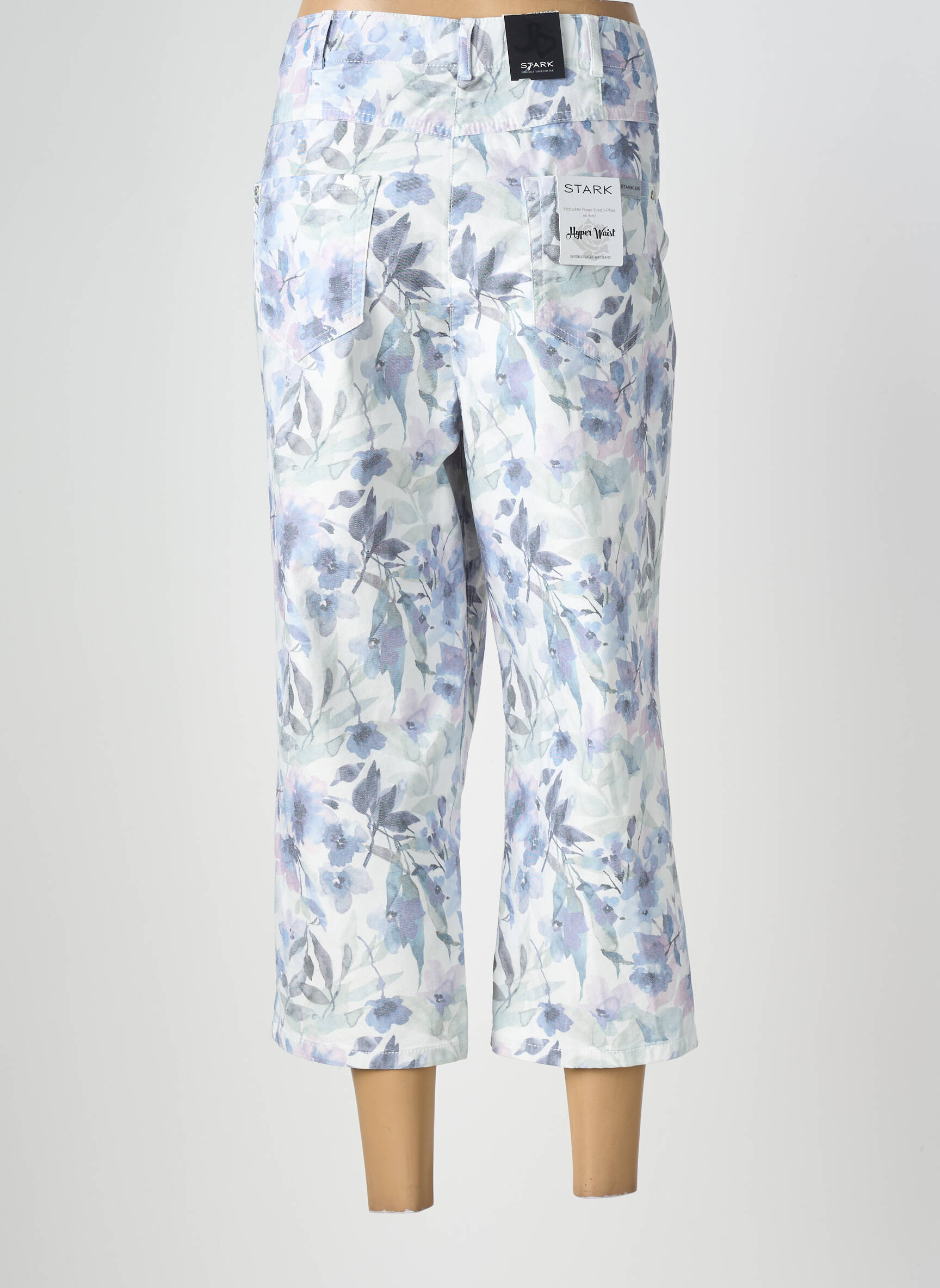 Pantacourt coupe droite blanc STARK femme