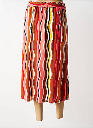 Jupe mi-longue taille normale orange ÉTYMOLOGIE femme