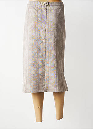 Jupe mi-longue stretch gris GUY DUBOUIS femme