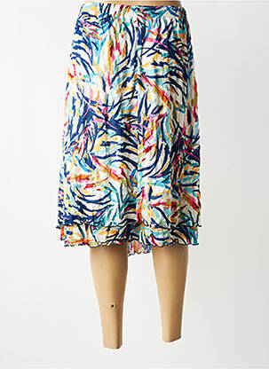 Jupe mi-longue stretch bleu GRIFFON femme