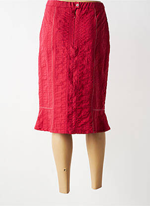 Jupe mi-longue stretch rouge GUY DUBOUIS femme