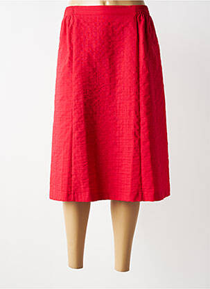 Jupe mi-longue stretch rouge GEVANA femme