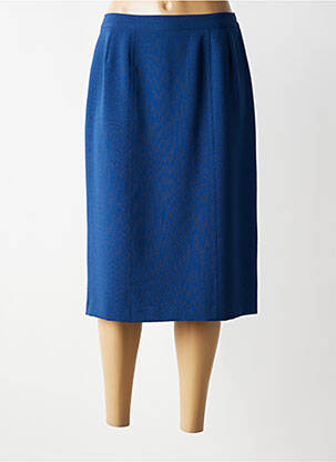 Jupe mi-longue stretch bleu GEVANA femme