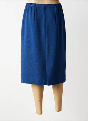 Jupe mi-longue stretch bleu GEVANA femme