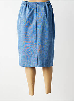 Jupe mi-longue coupe droite bleu GRIFFON femme