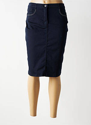 Jupe mi-longue stretch bleu CHRISTINE LAURE femme
