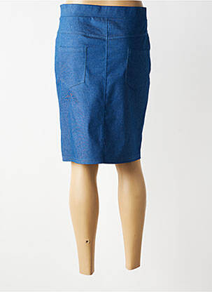 Jupe mi-longue stretch bleu HALOGENE femme