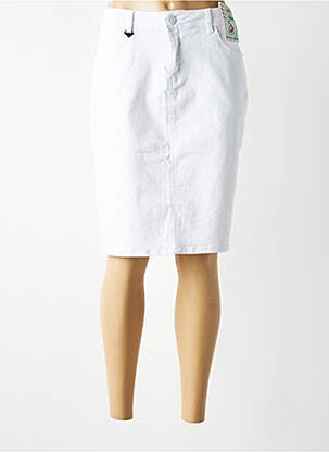 Jupe mi-longue stretch blanc S.QUISE femme
