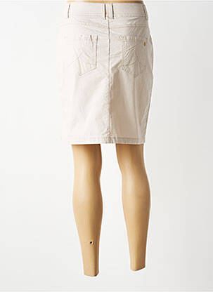 Jupe courte coupe droite beige ÉTYMOLOGIE femme