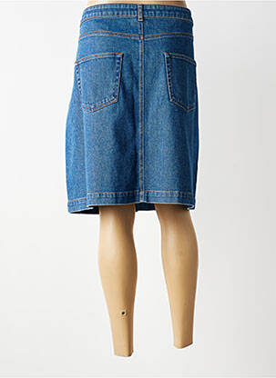 Jupe mi-longue coupe droite bleu GEVANA femme