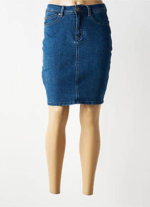 Jupe courte coupe droite bleu GEVANA femme