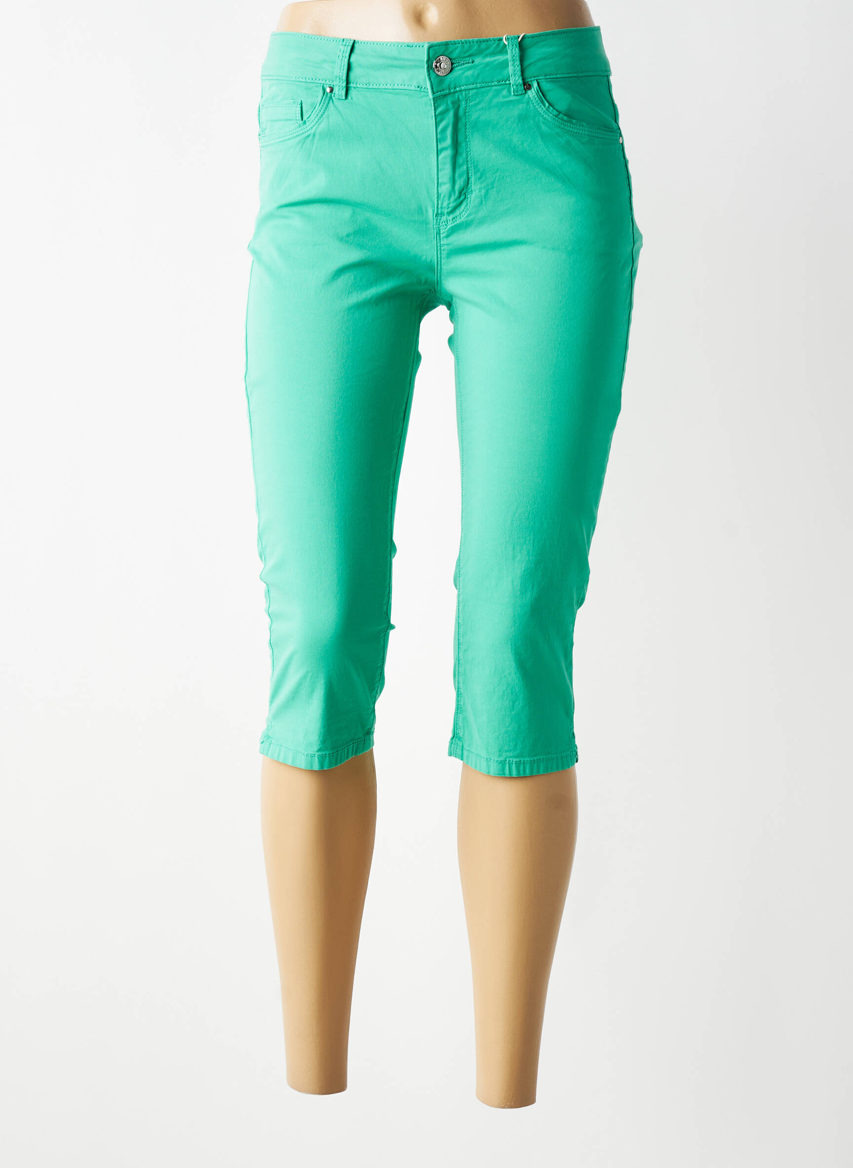Pantacourt stretch taille normale bleu C'EST BEAU LA VIE femme