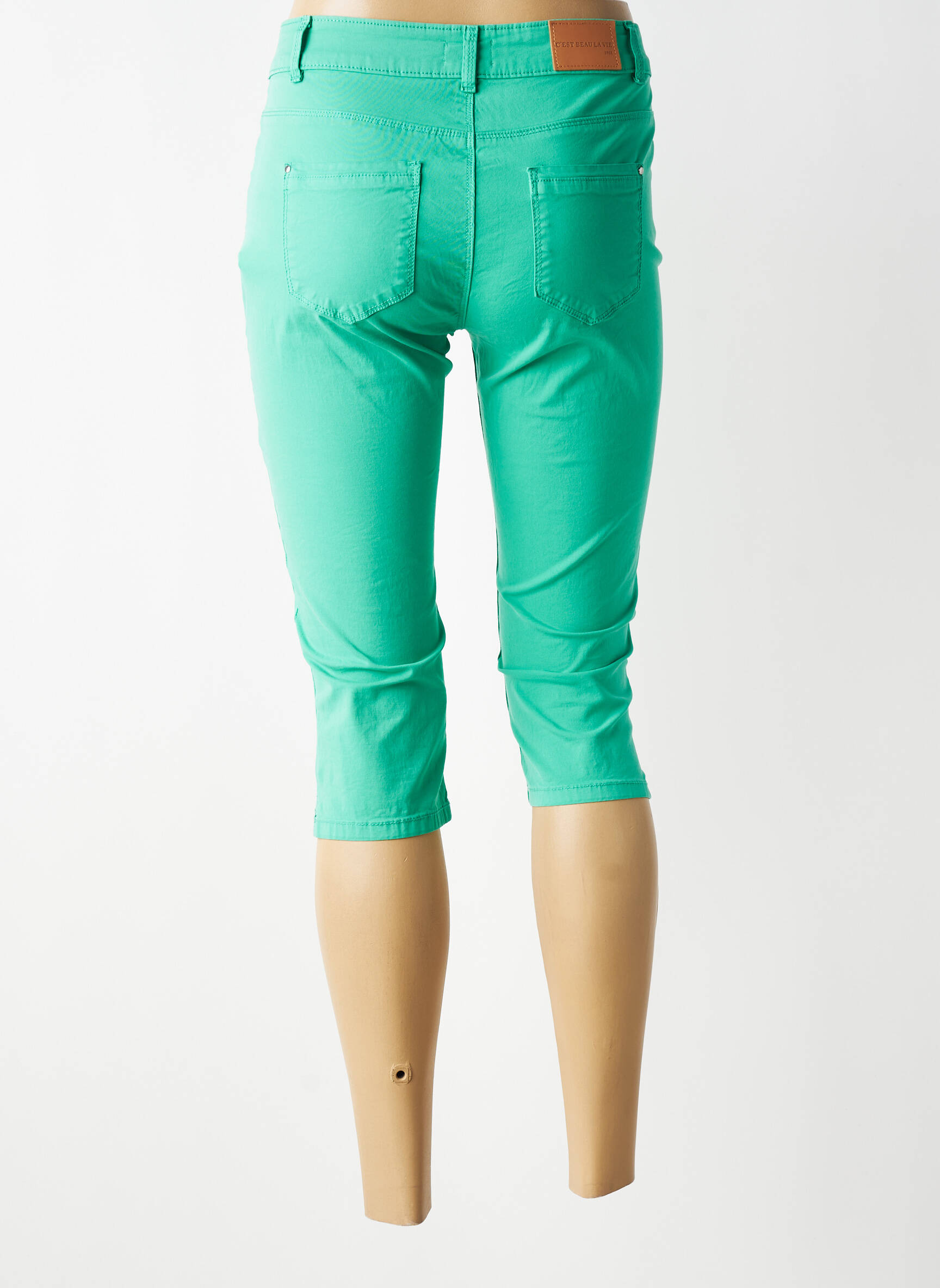 Pantacourt stretch taille normale bleu C'EST BEAU LA VIE femme
