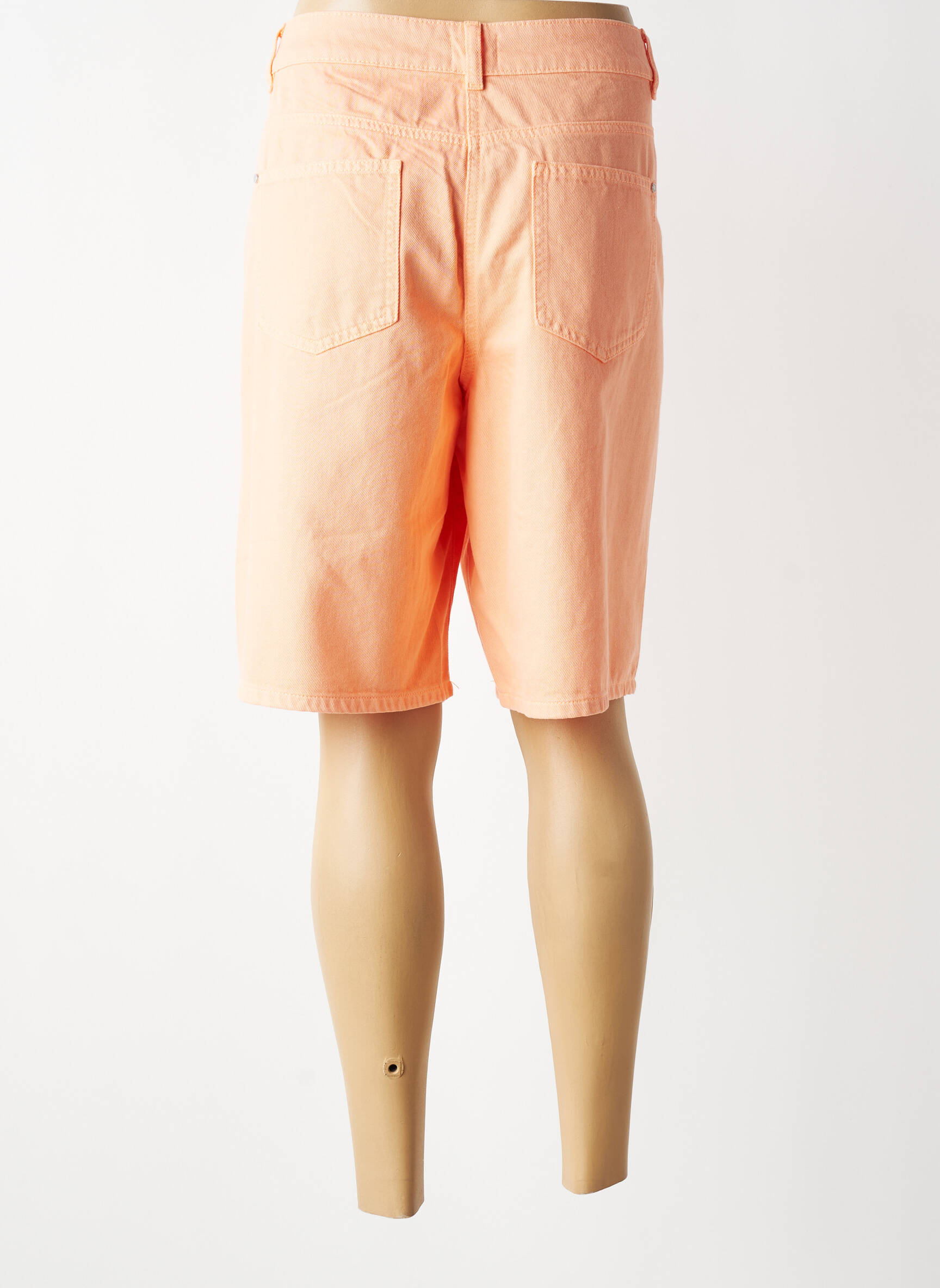 Bermuda coupe droite taille normale orange C'EST BEAU LA VIE femme