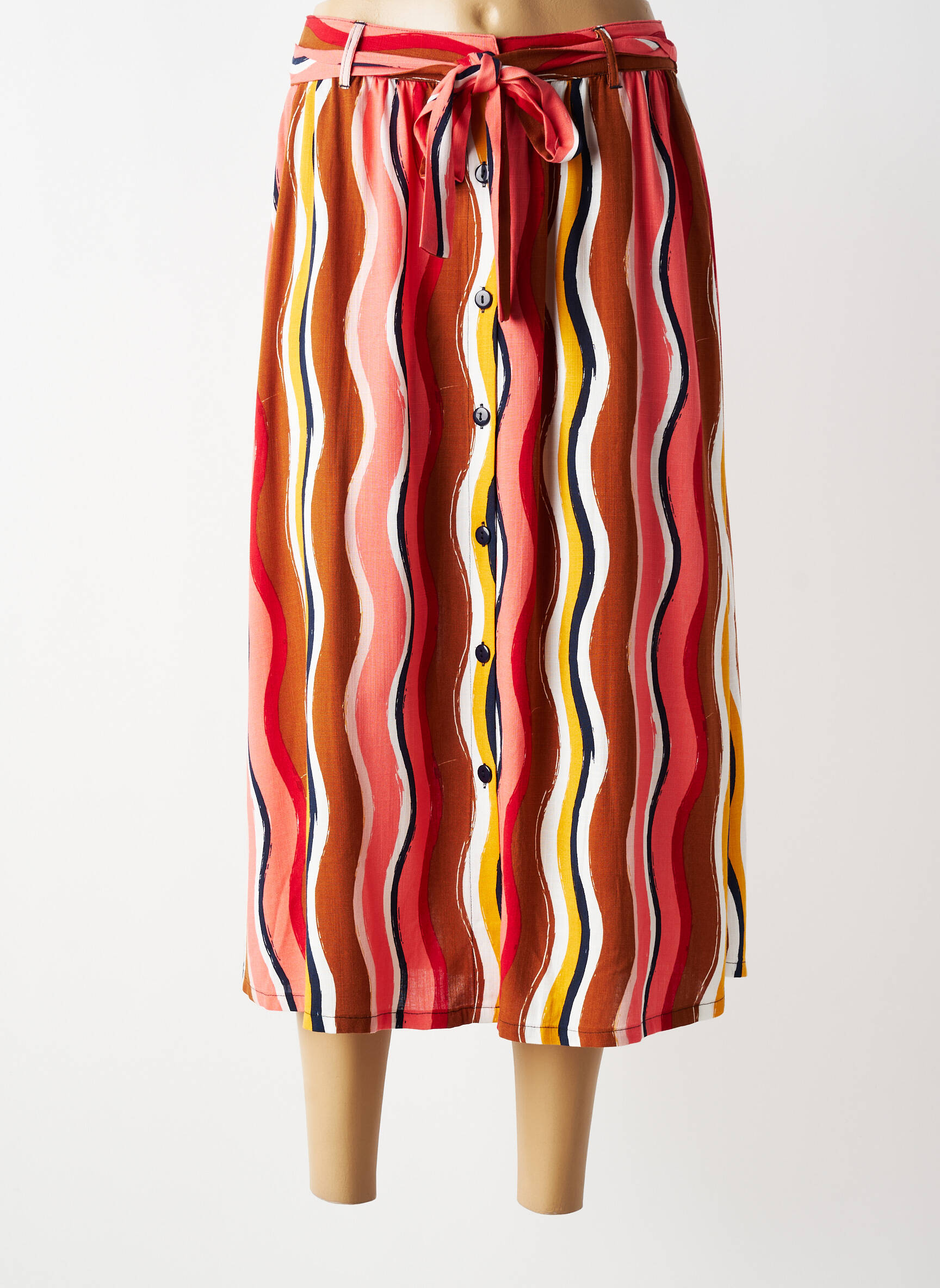 Jupe mi-longue taille normale orange ÉTYMOLOGIE femme