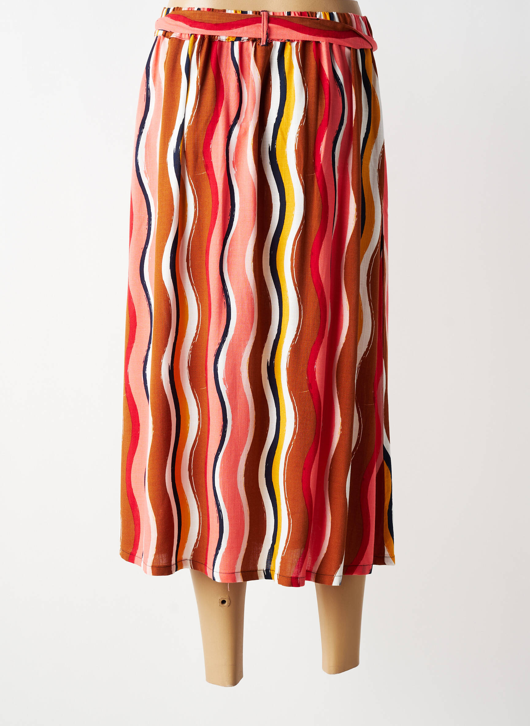 Jupe mi-longue taille normale orange ÉTYMOLOGIE femme