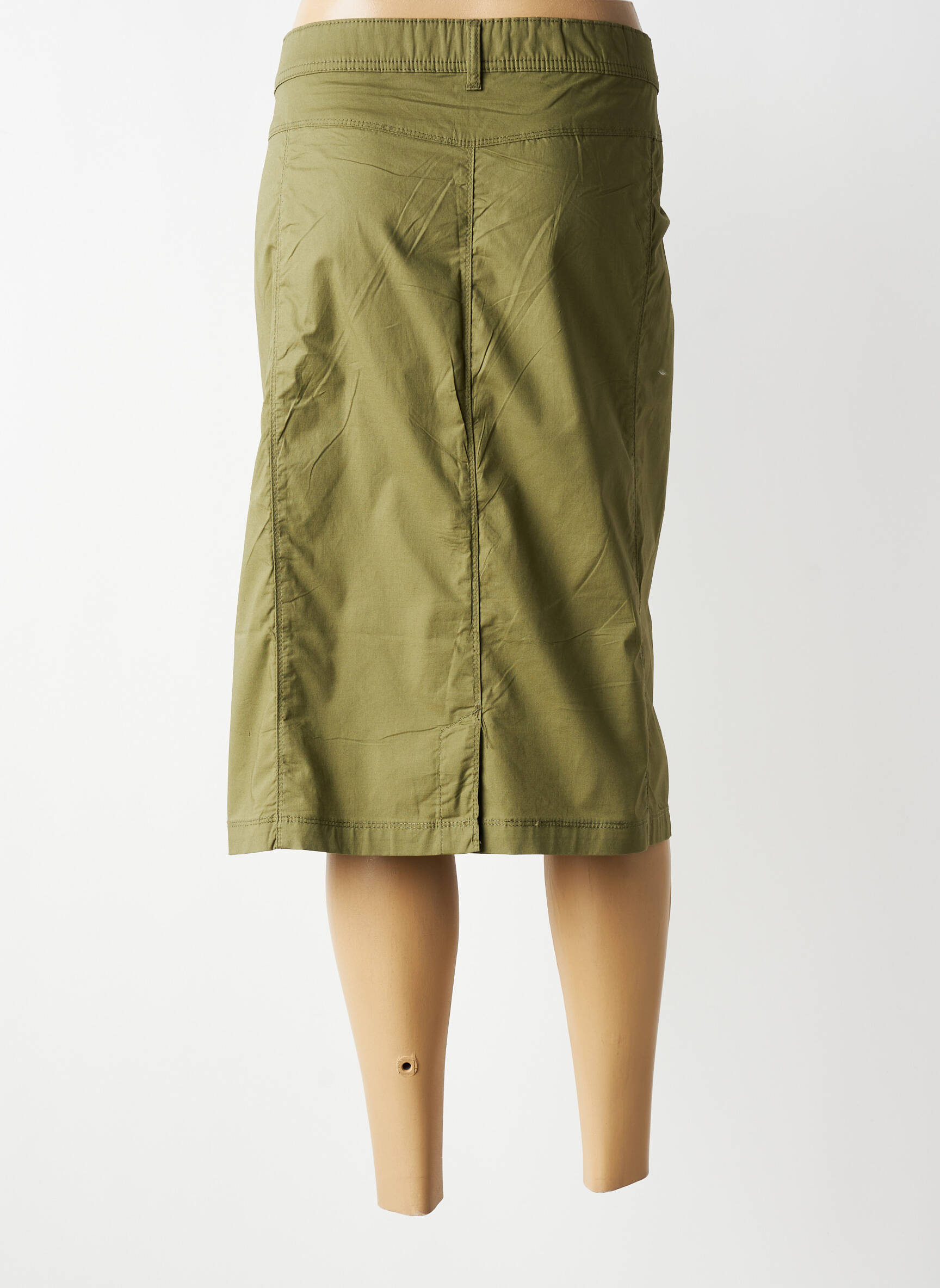 Jupe mi-longue stretch vert GRIFFON femme