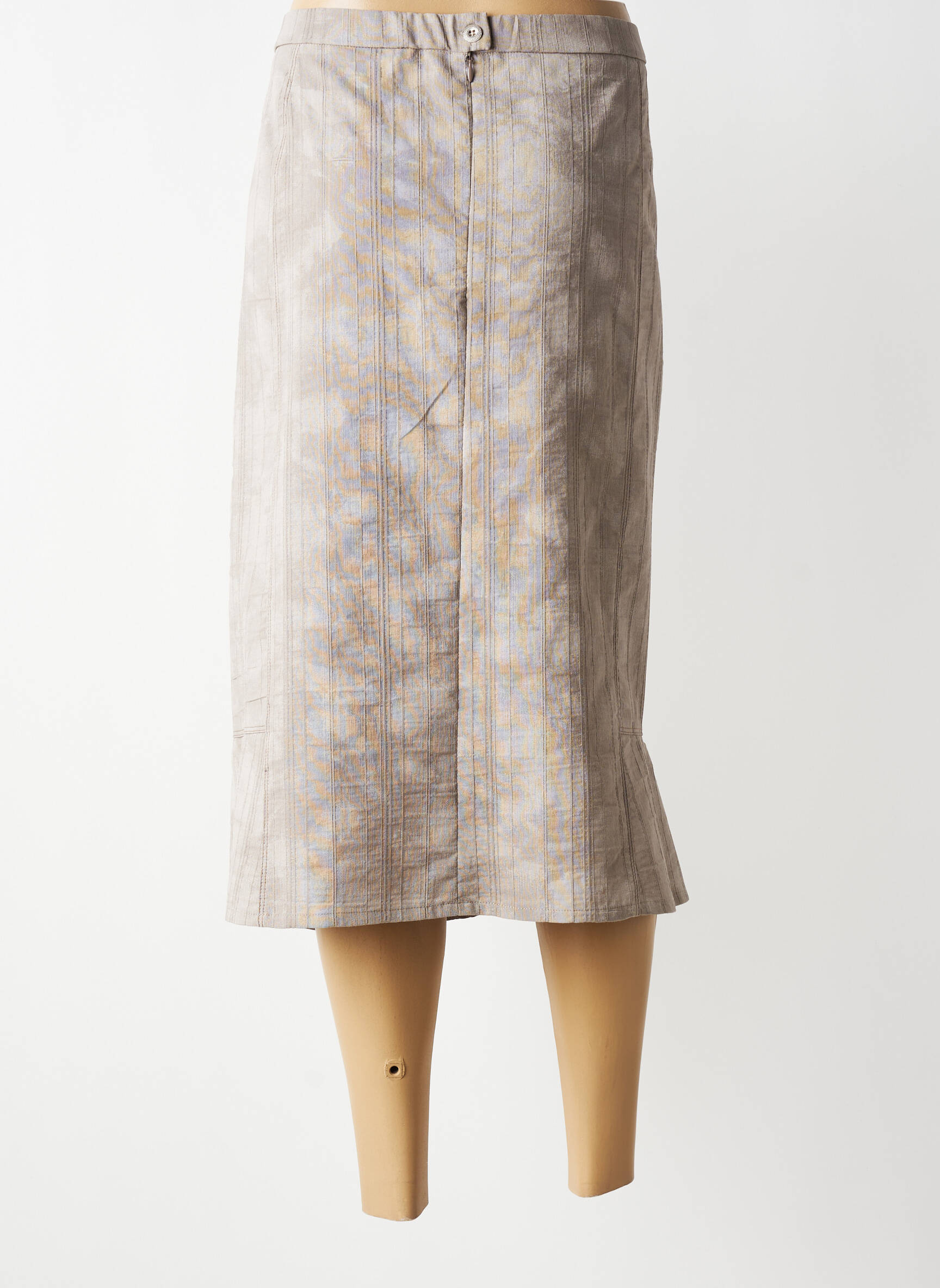 Jupe mi-longue stretch gris GUY DUBOUIS femme