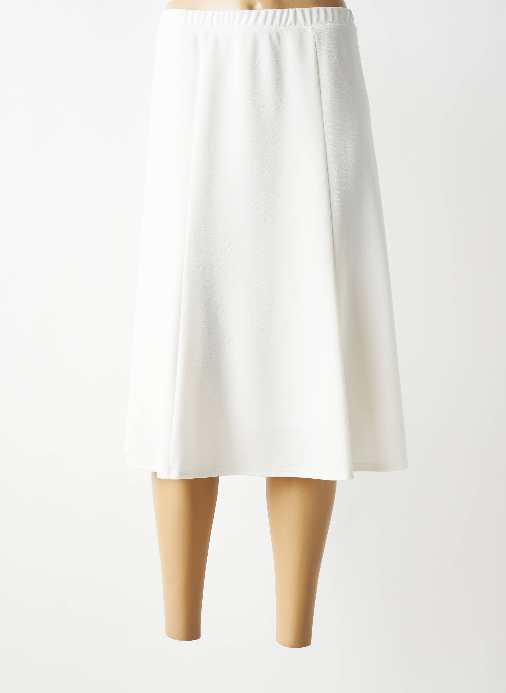 Jupe mi-longue stretch beige GEVANA femme
