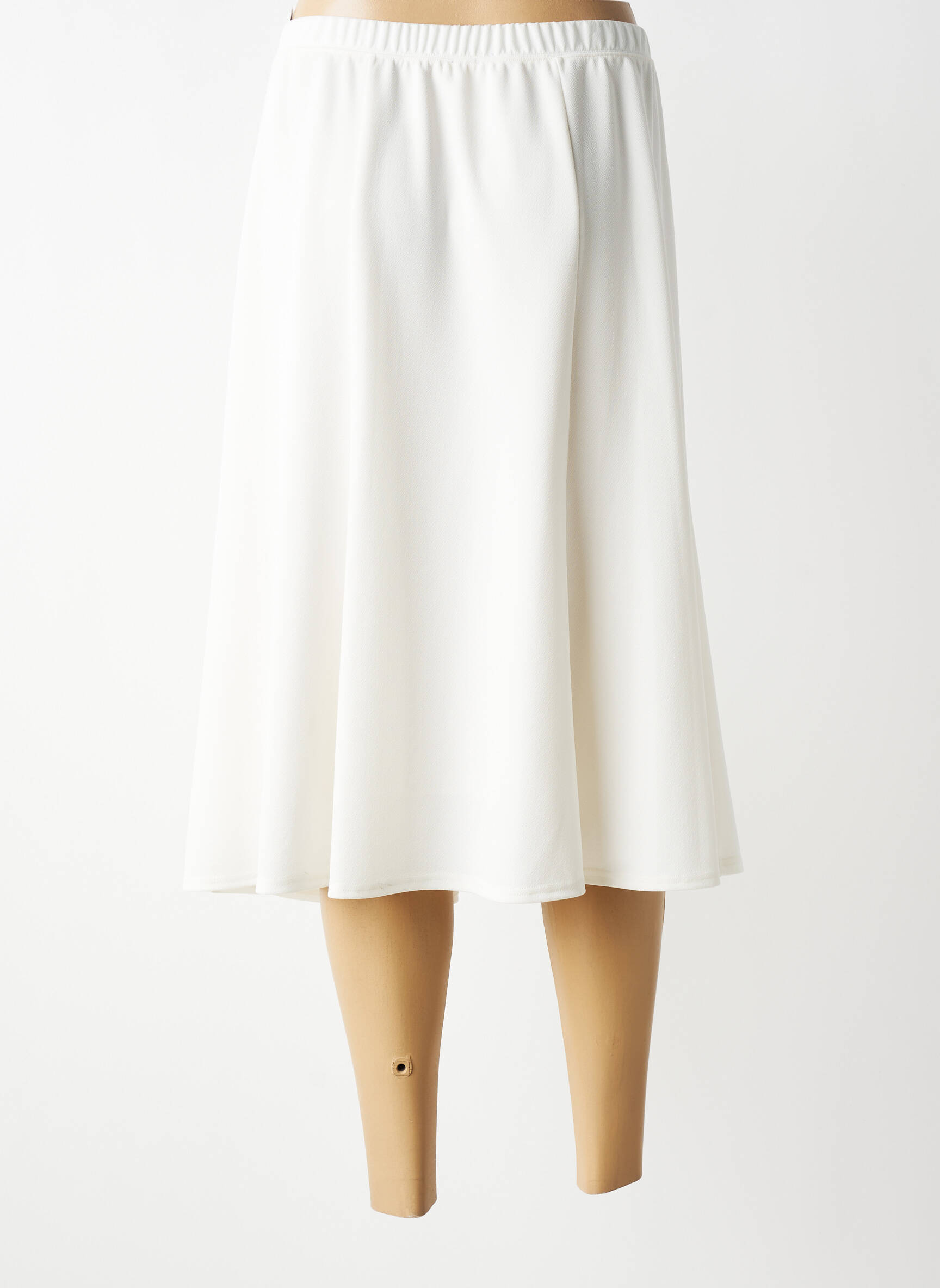Jupe mi-longue stretch beige GEVANA femme
