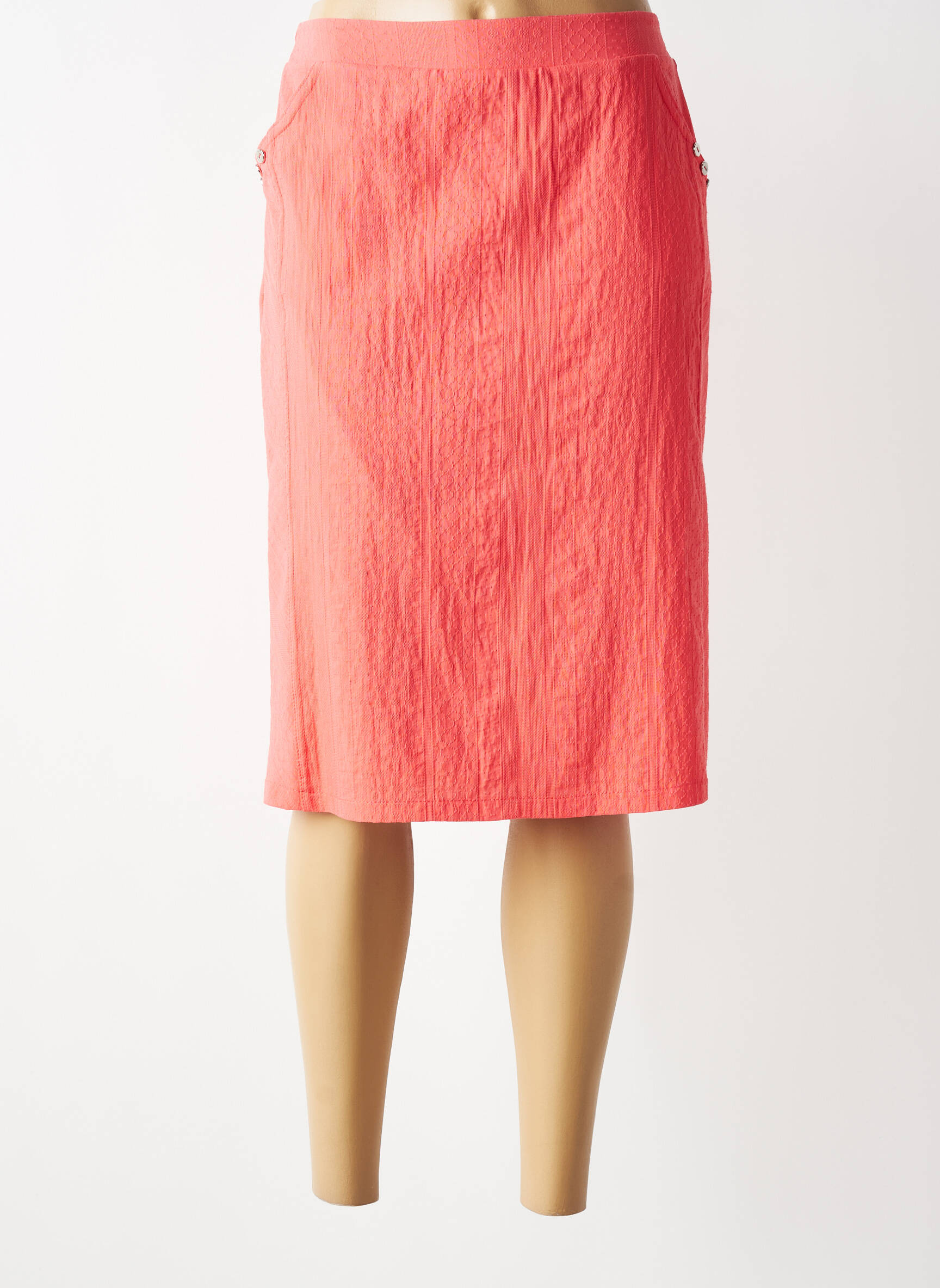 Jupe mi-longue stretch orange GRIFFON femme
