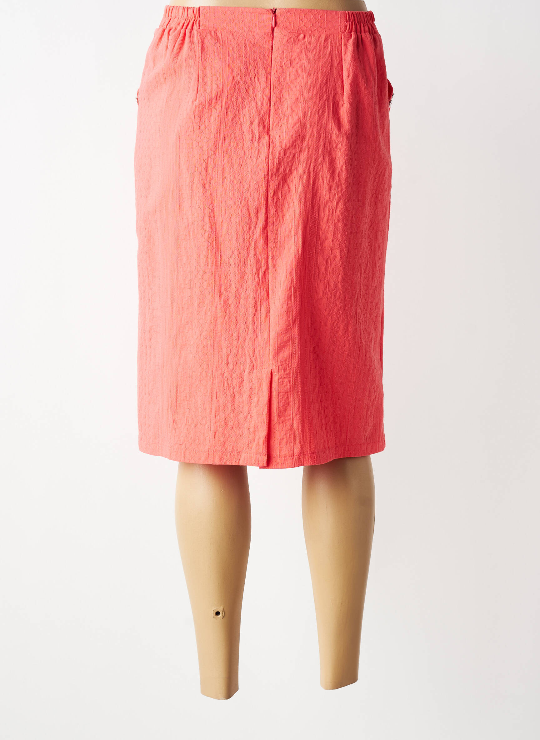 Jupe mi-longue stretch orange GRIFFON femme