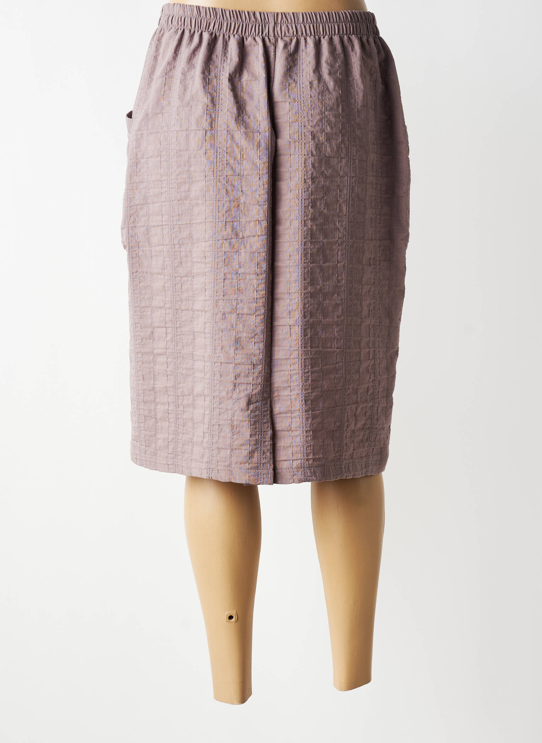 Jupe mi-longue coupe droite marron GRIFFON femme