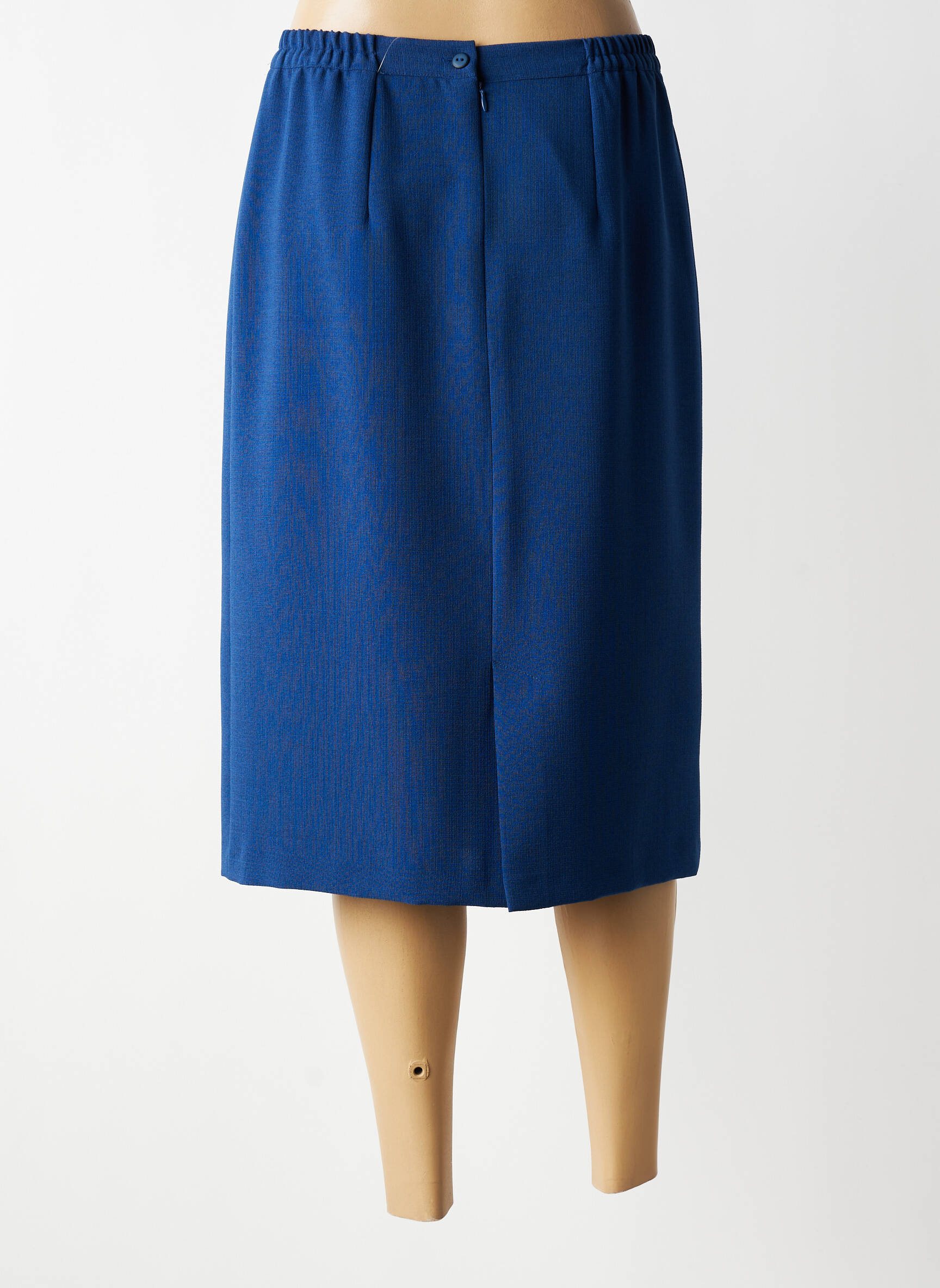 Jupe mi-longue stretch bleu GEVANA femme