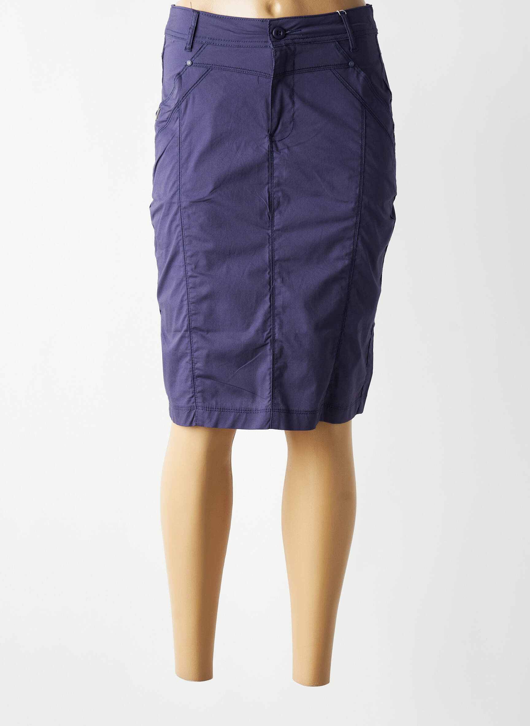 Jupe mi-longue stretch bleu GRIFFON femme